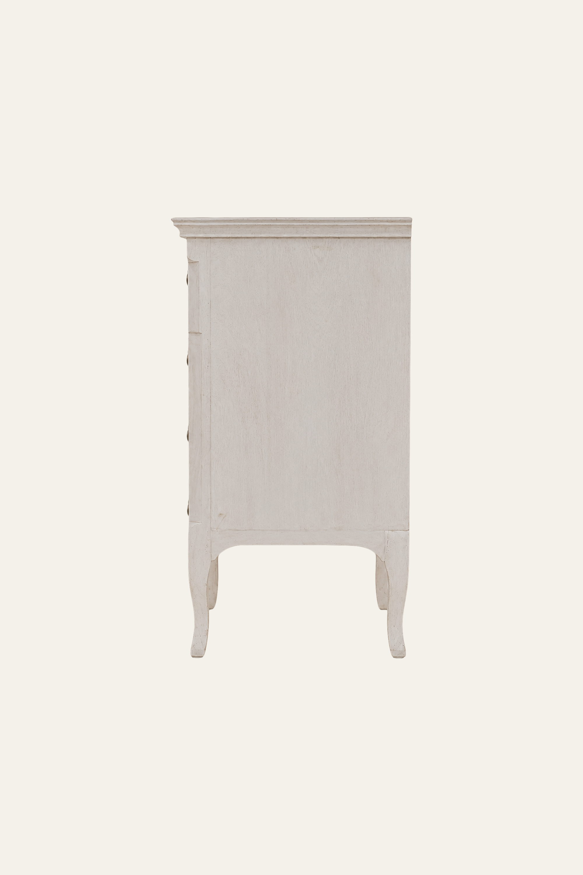 White 3-Drawer Wooden Chest of Drawer with Metal Pulls