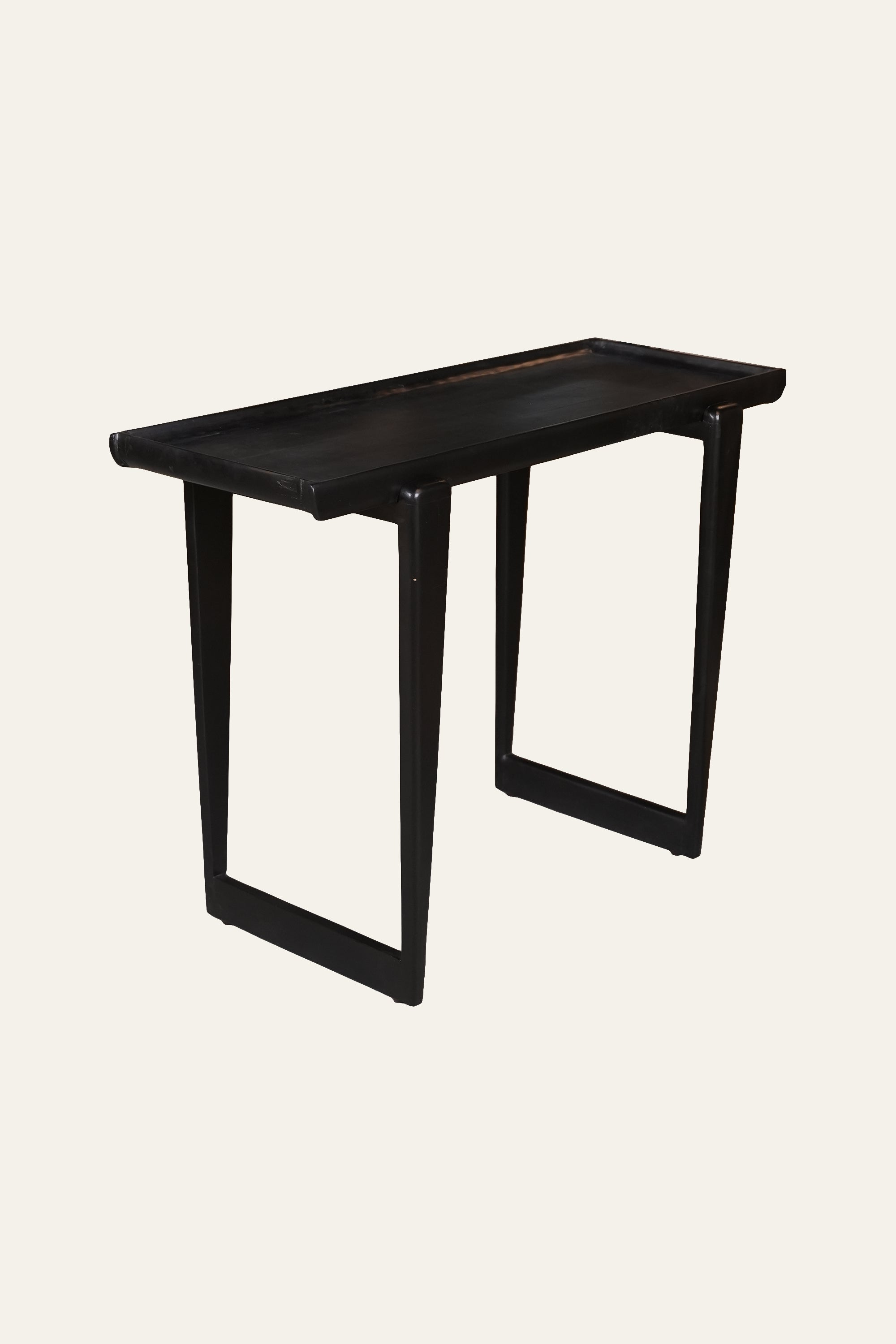 Minimalist Black Tray Top Console Table for Living Room