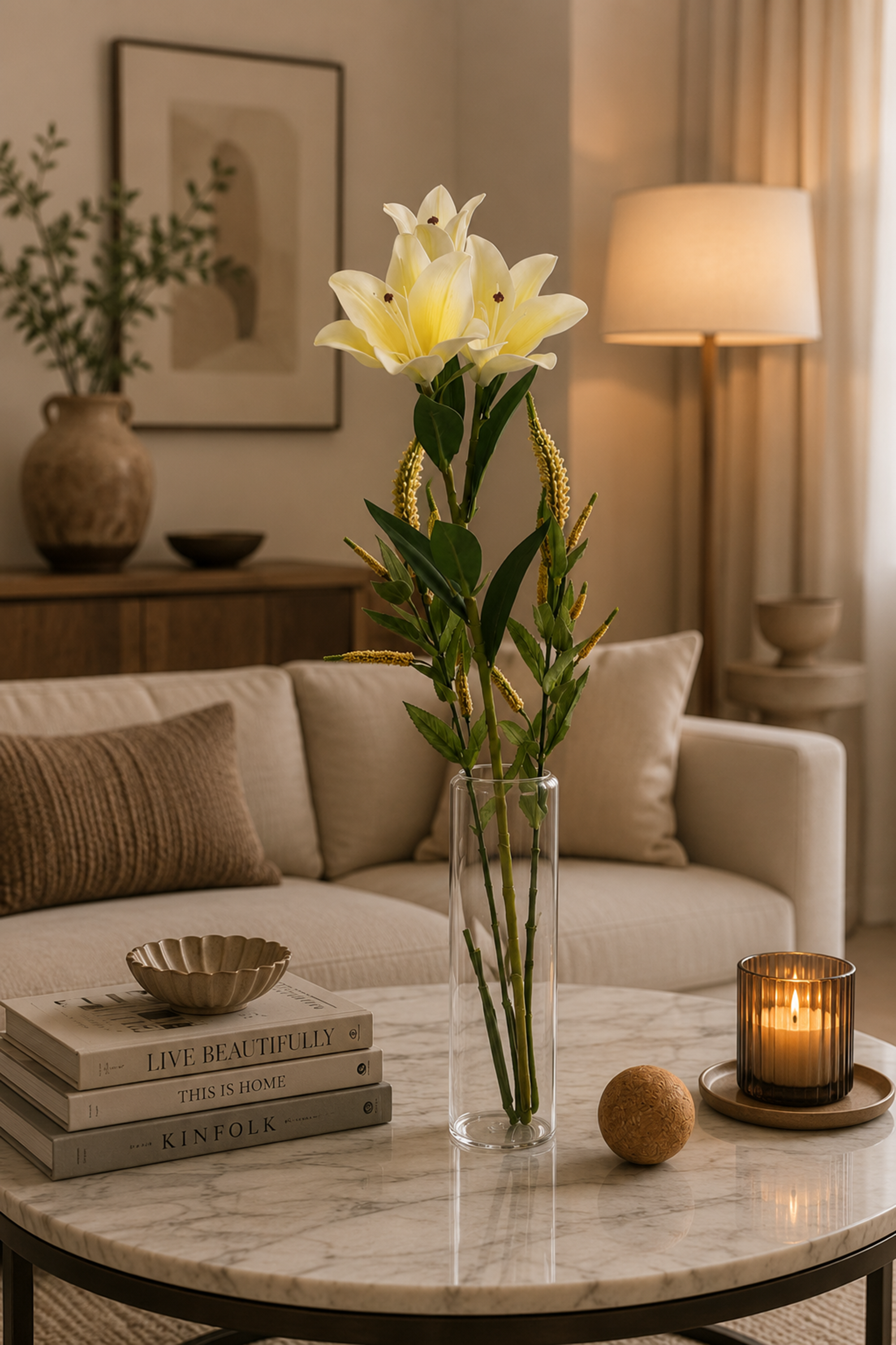 Modern Glass Jar with Cork Ball Stopper