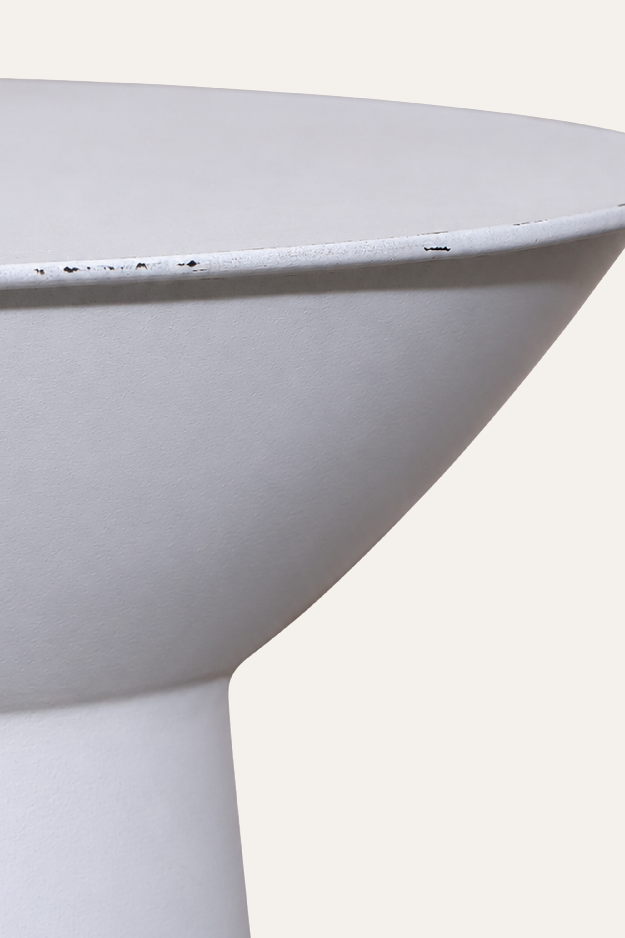 White Sculptural Pedestal Side Table with Round Top