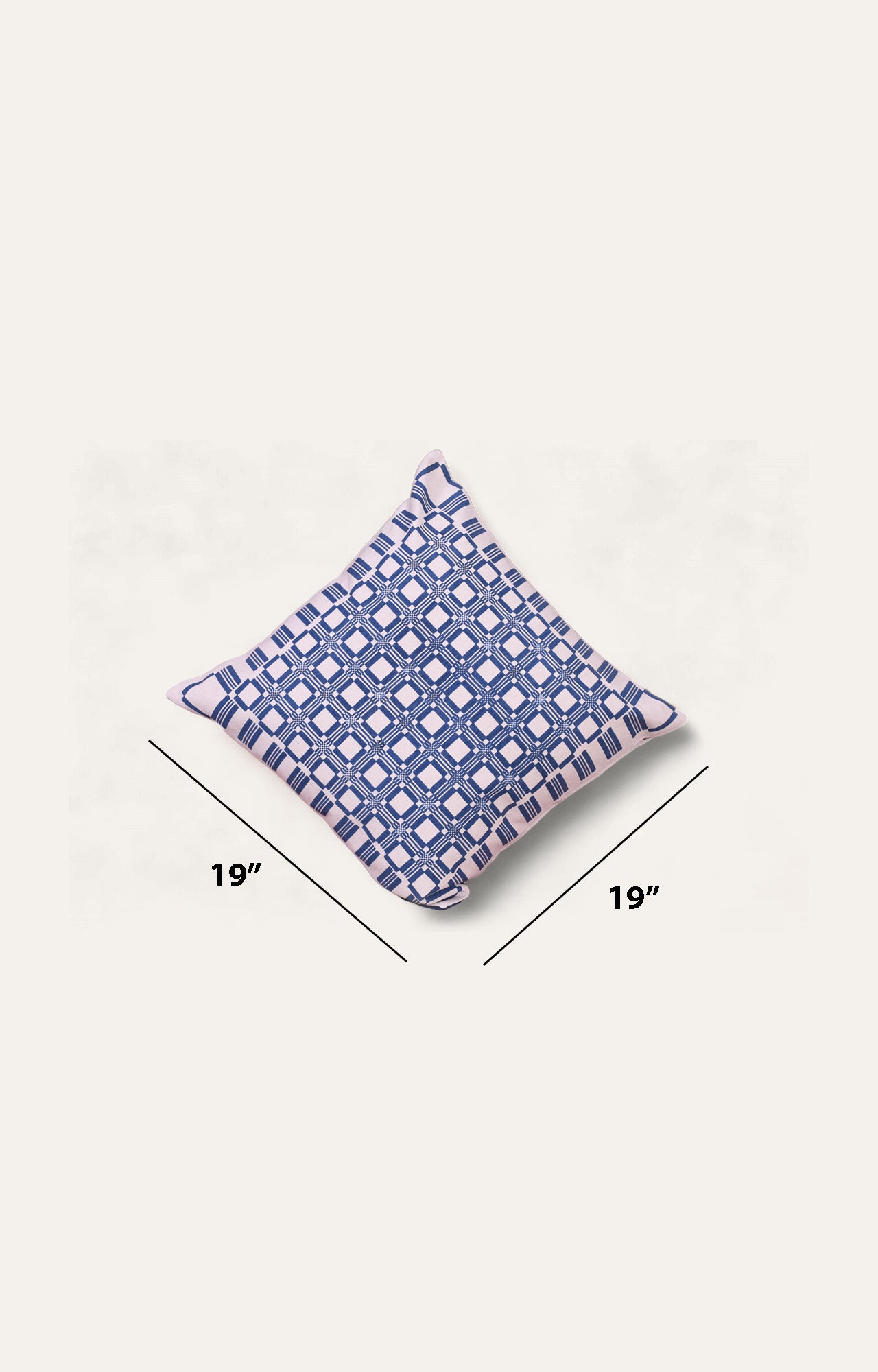 Chic Blue Geometric Pattern Cushion Cover_size