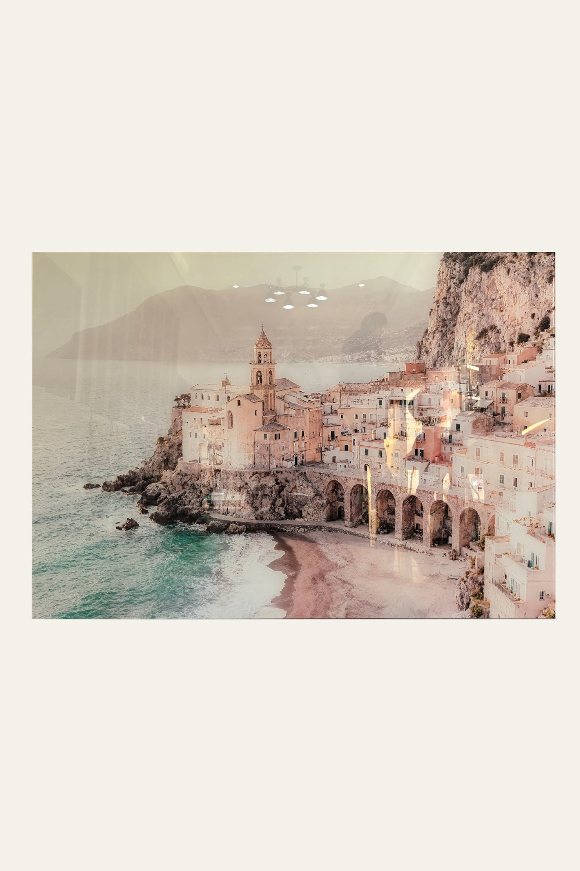 Coastal village painting wall art