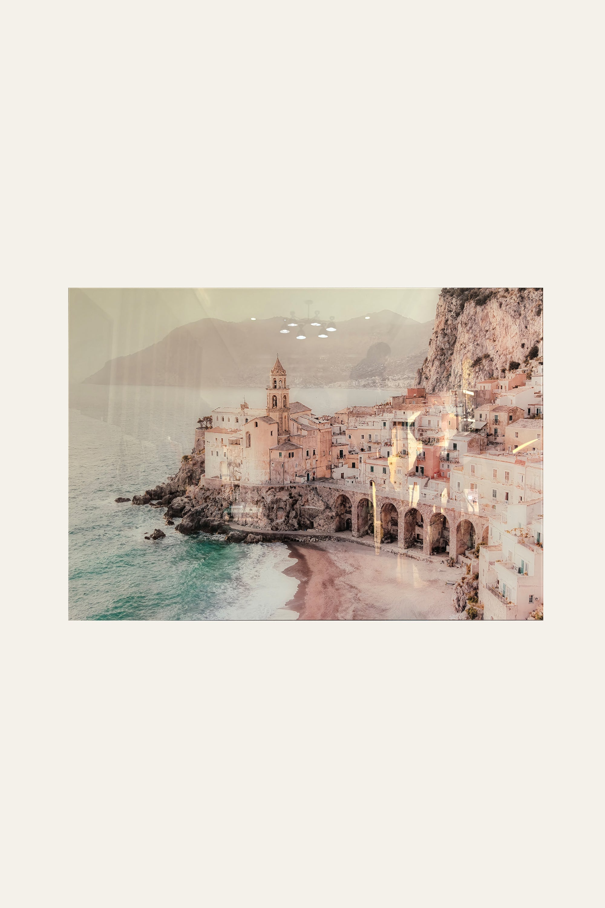 Coastal village painting wall art