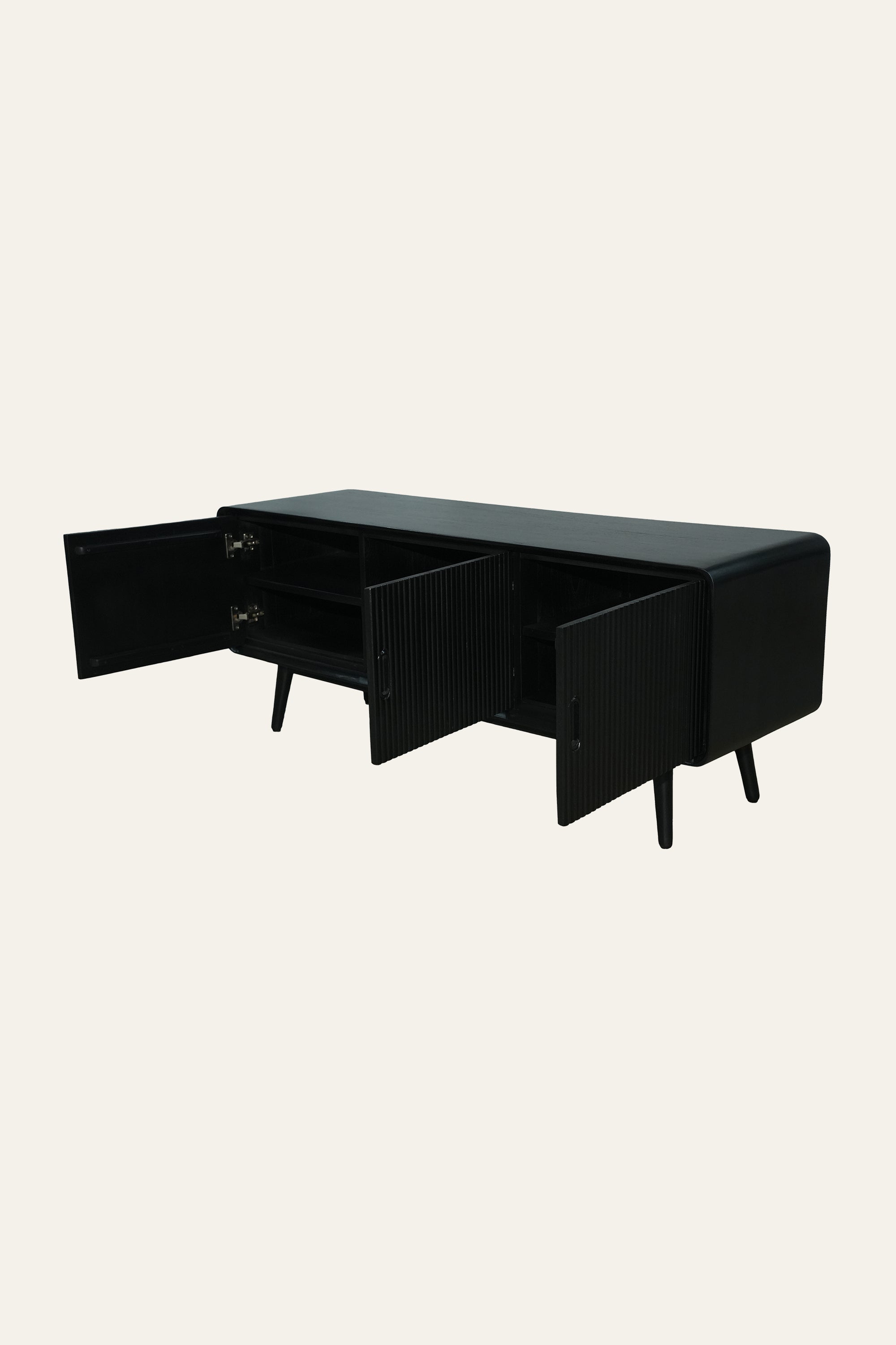 Contemporary black TV unit for modern interiors
