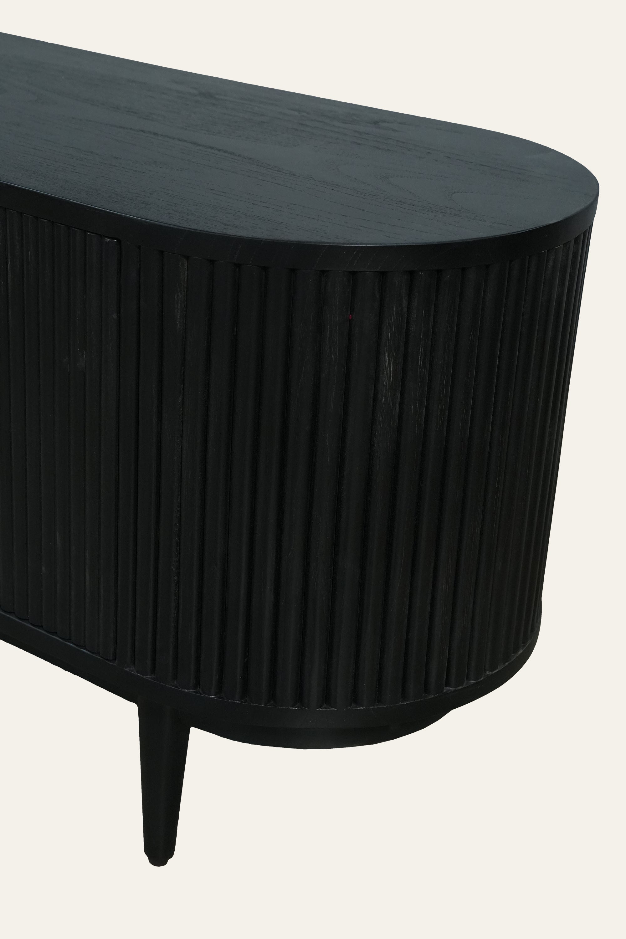 Contemporary black TV unit with concealed storage