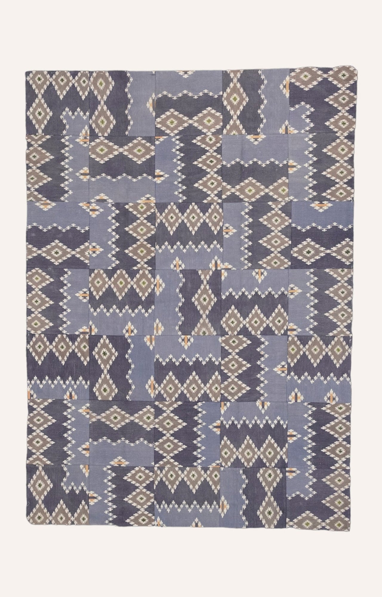 Contrasting Color Patchwork Cotton Rug
