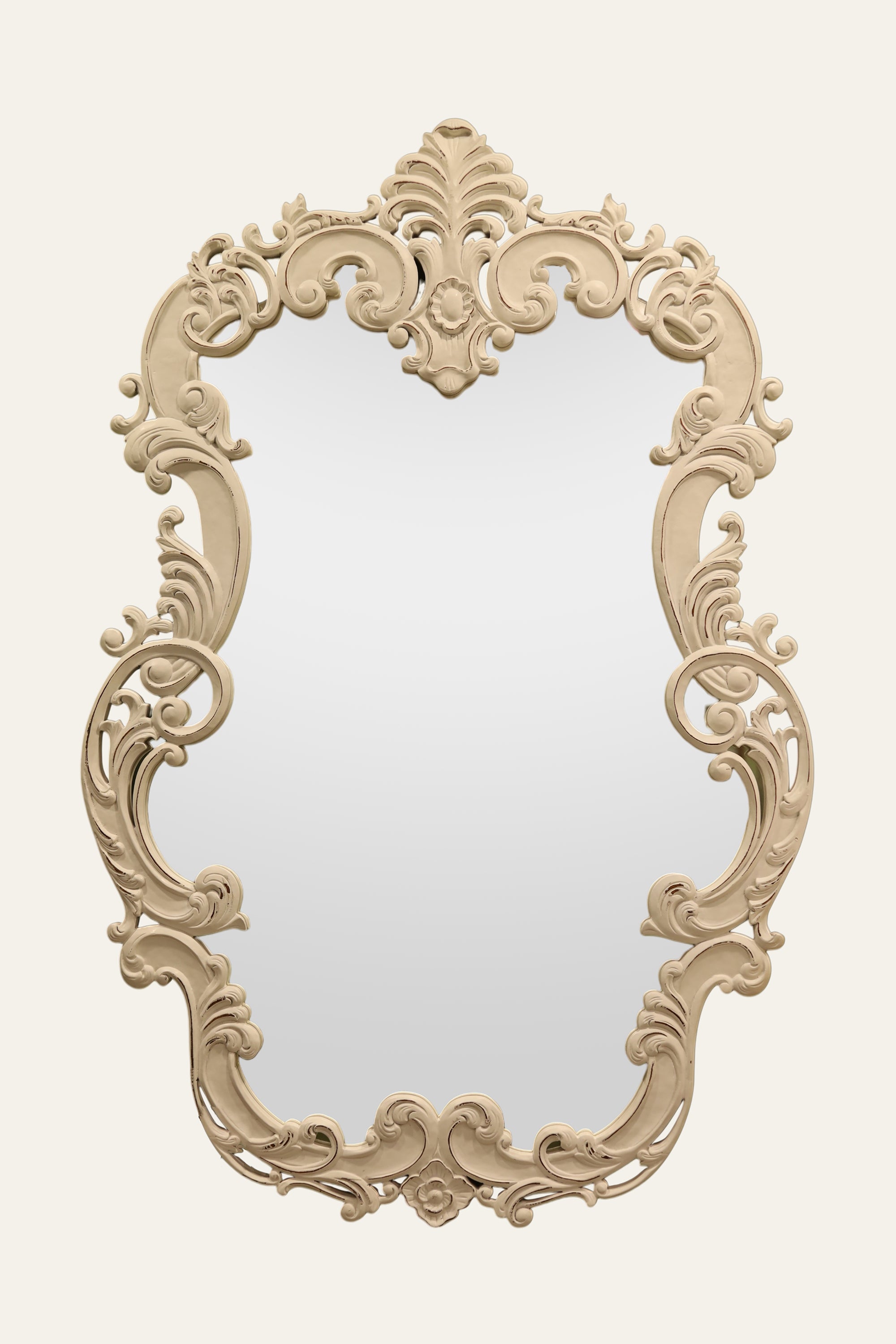 Cream Ornate Carved Wall Mirror