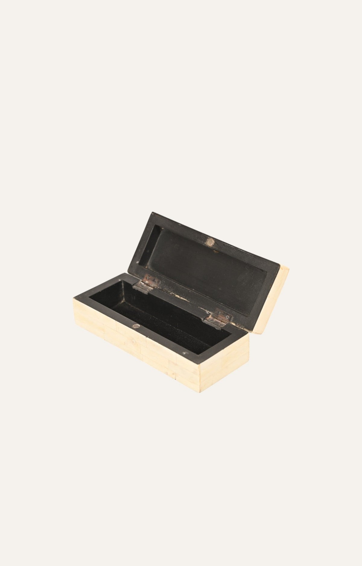 Cream bone inlay box for jewellery storage