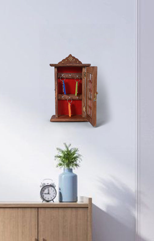 Wooden Key Holder with Door