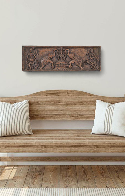 Gaja Lakshmi & Hamas Birds Decorative Wooden Panel