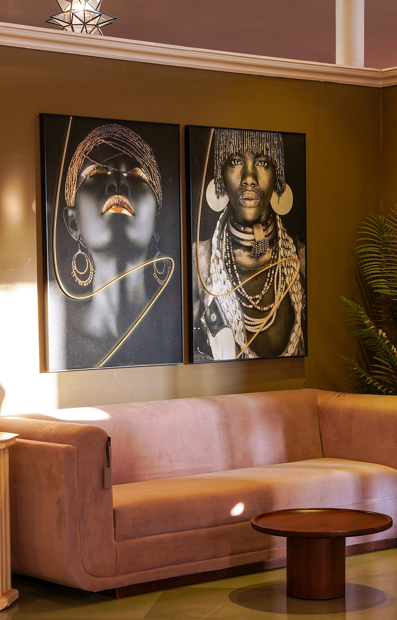 Black Woman in Gold LED Painting