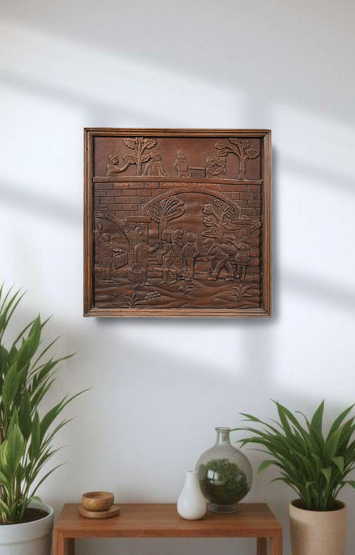 French Vintage Walnut Panel