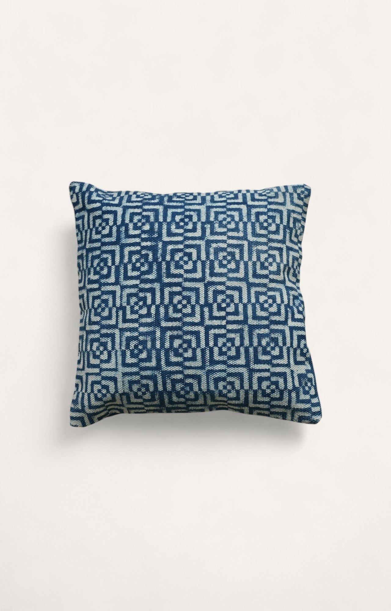 Athena Indigo Blue Print Cotton Linen Cushion