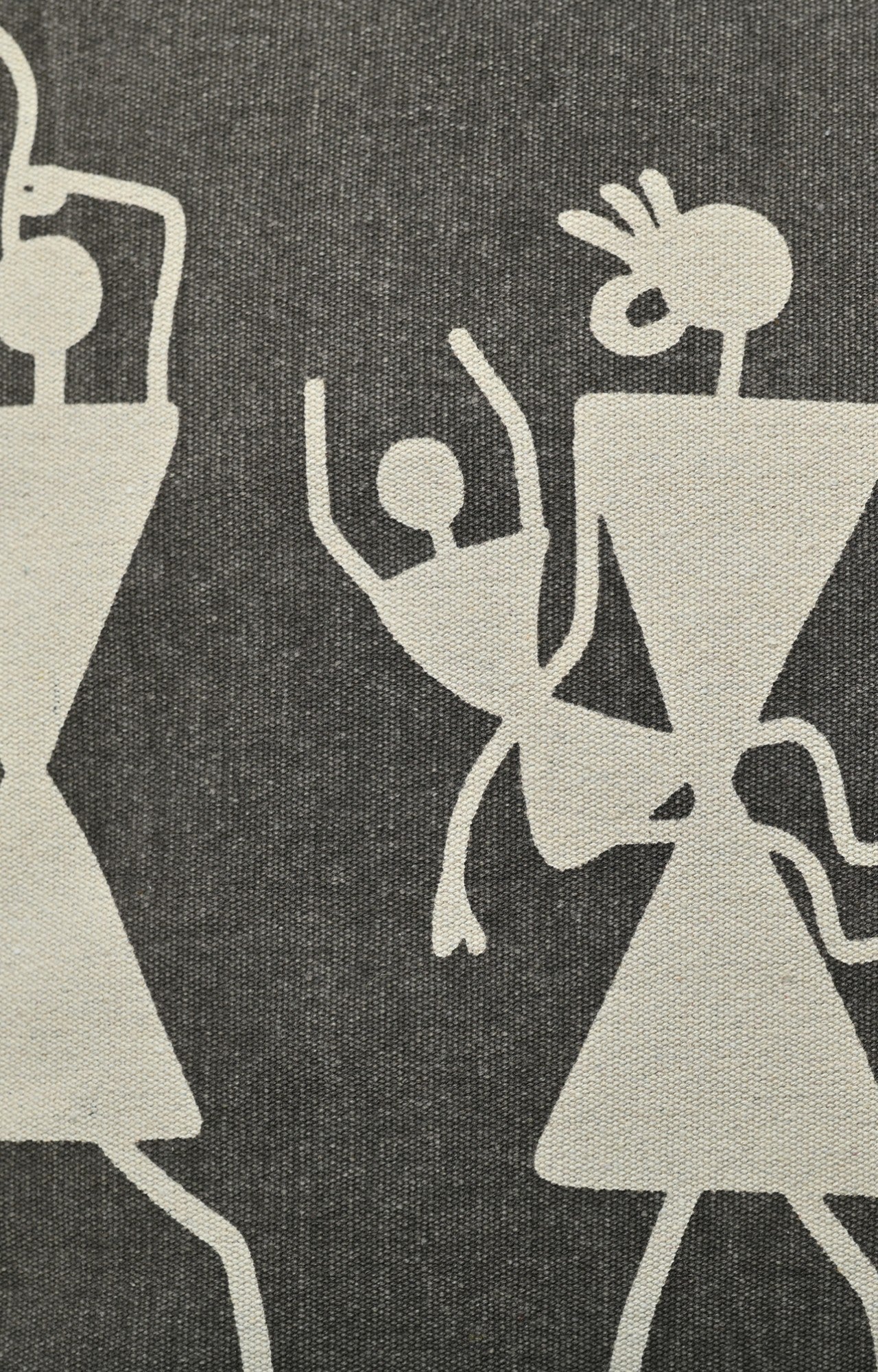 Warli Print black Cotton Linen Cushion