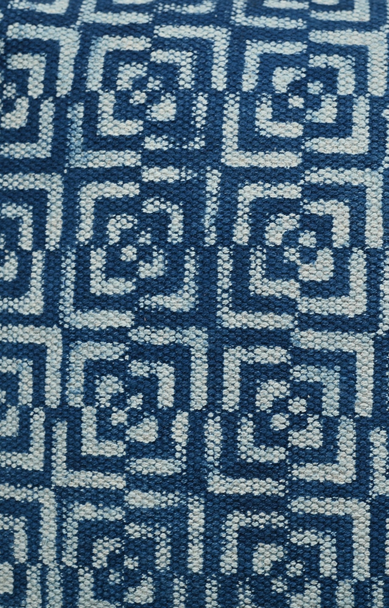 Athena Indigo Blue Print Cotton Linen Cushion