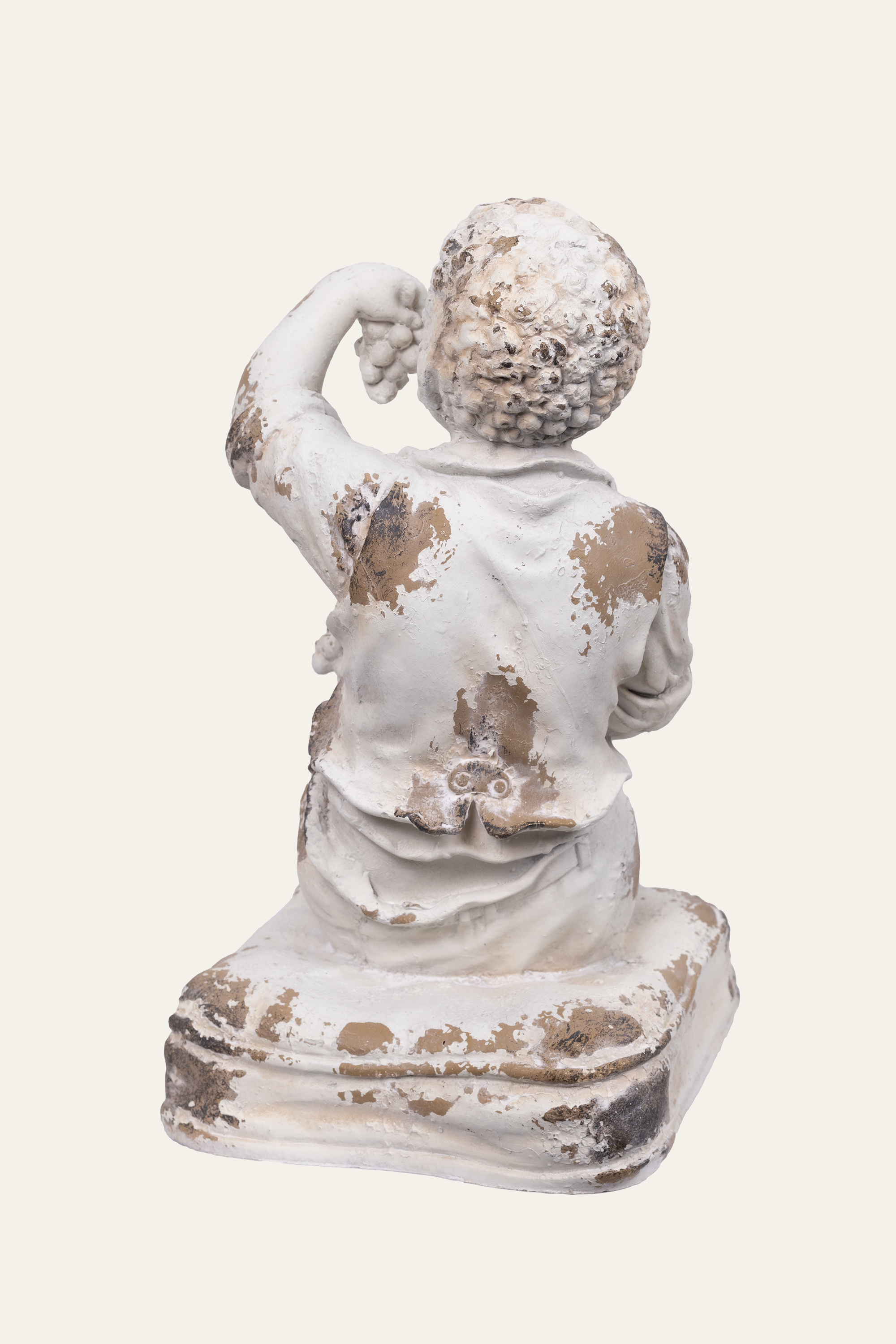 Young Boy Statue with Grapes