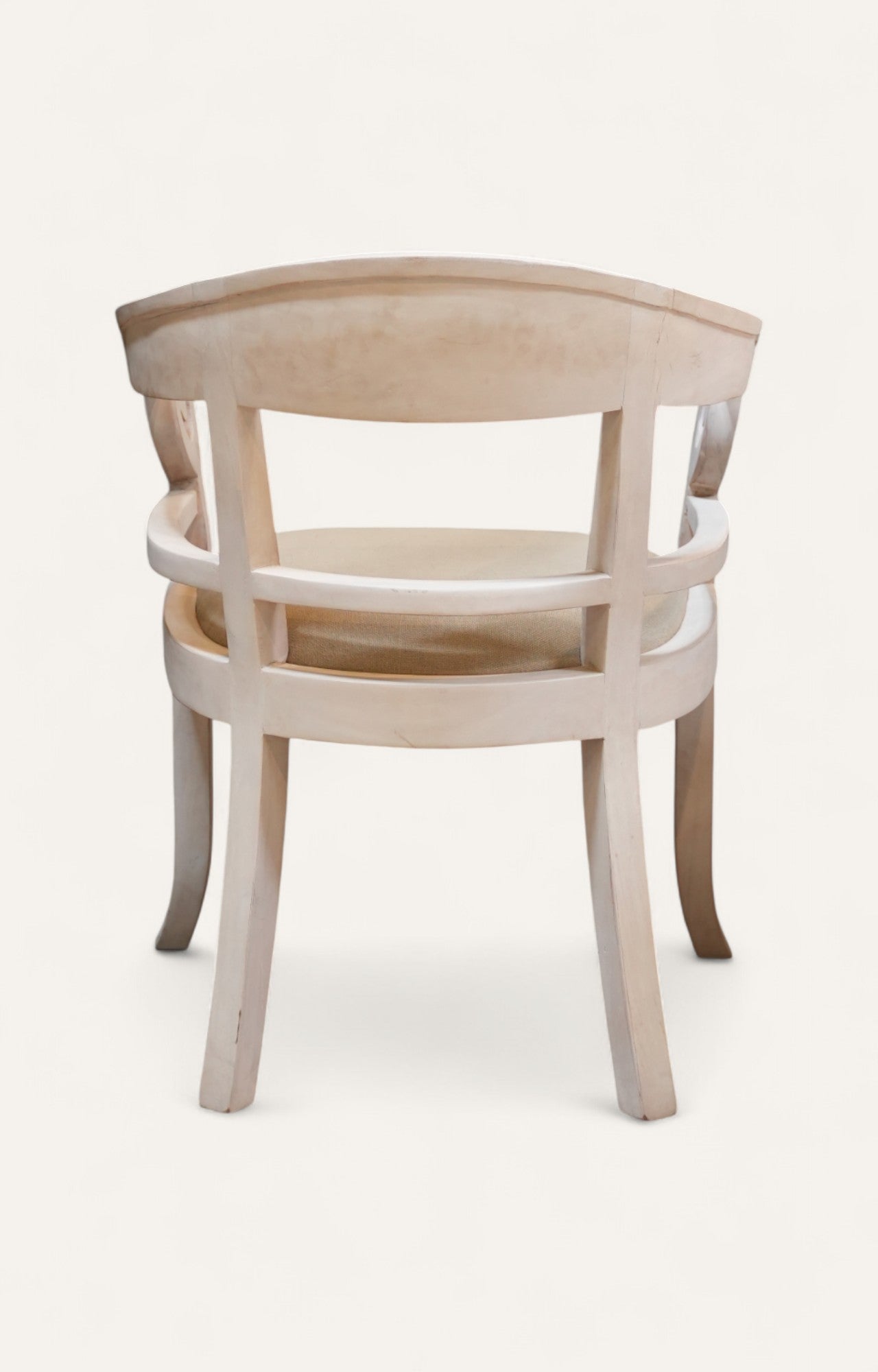 White Curved Tub Accent Chair