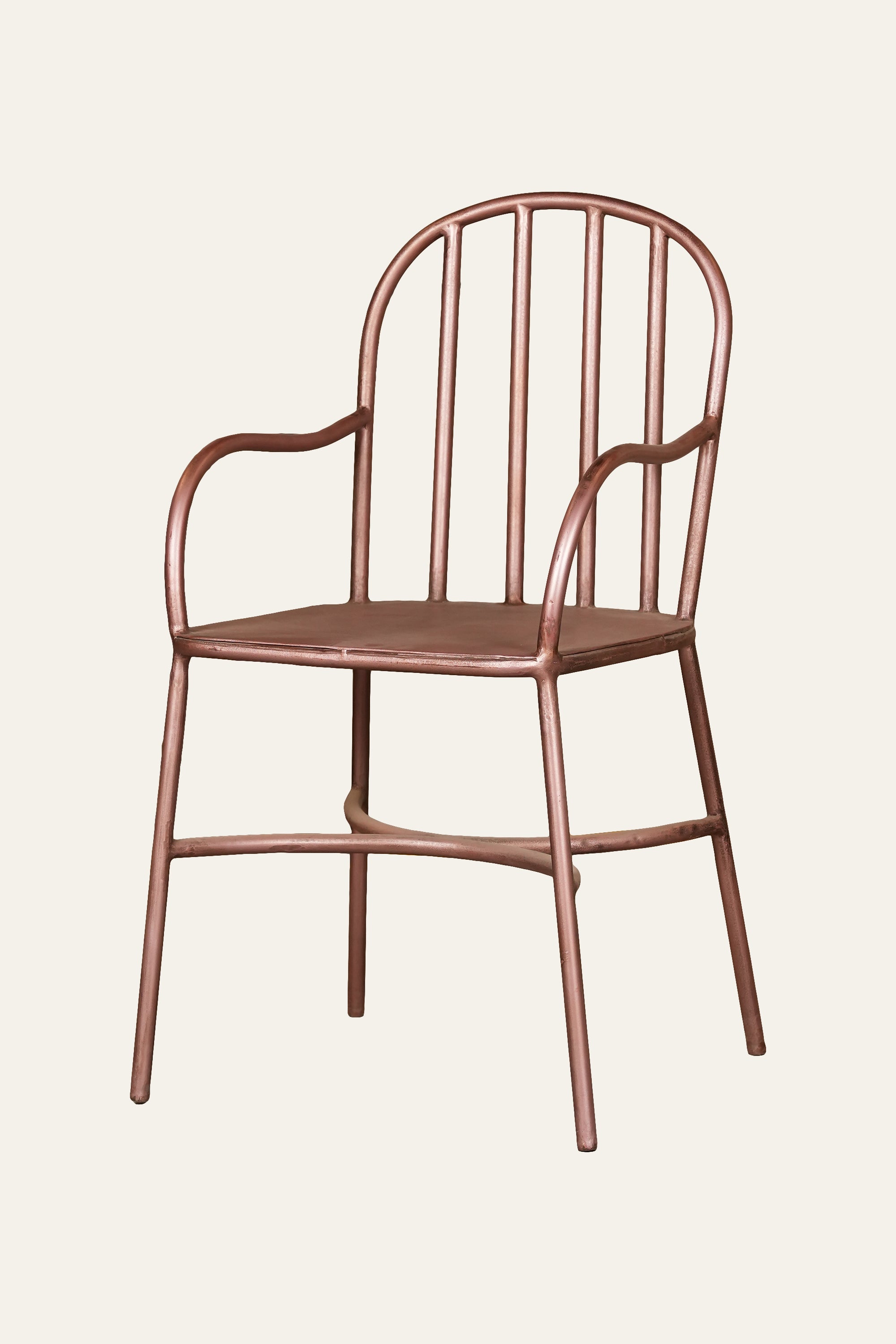 Metallic Spindle-Back Arm Chair in Pink