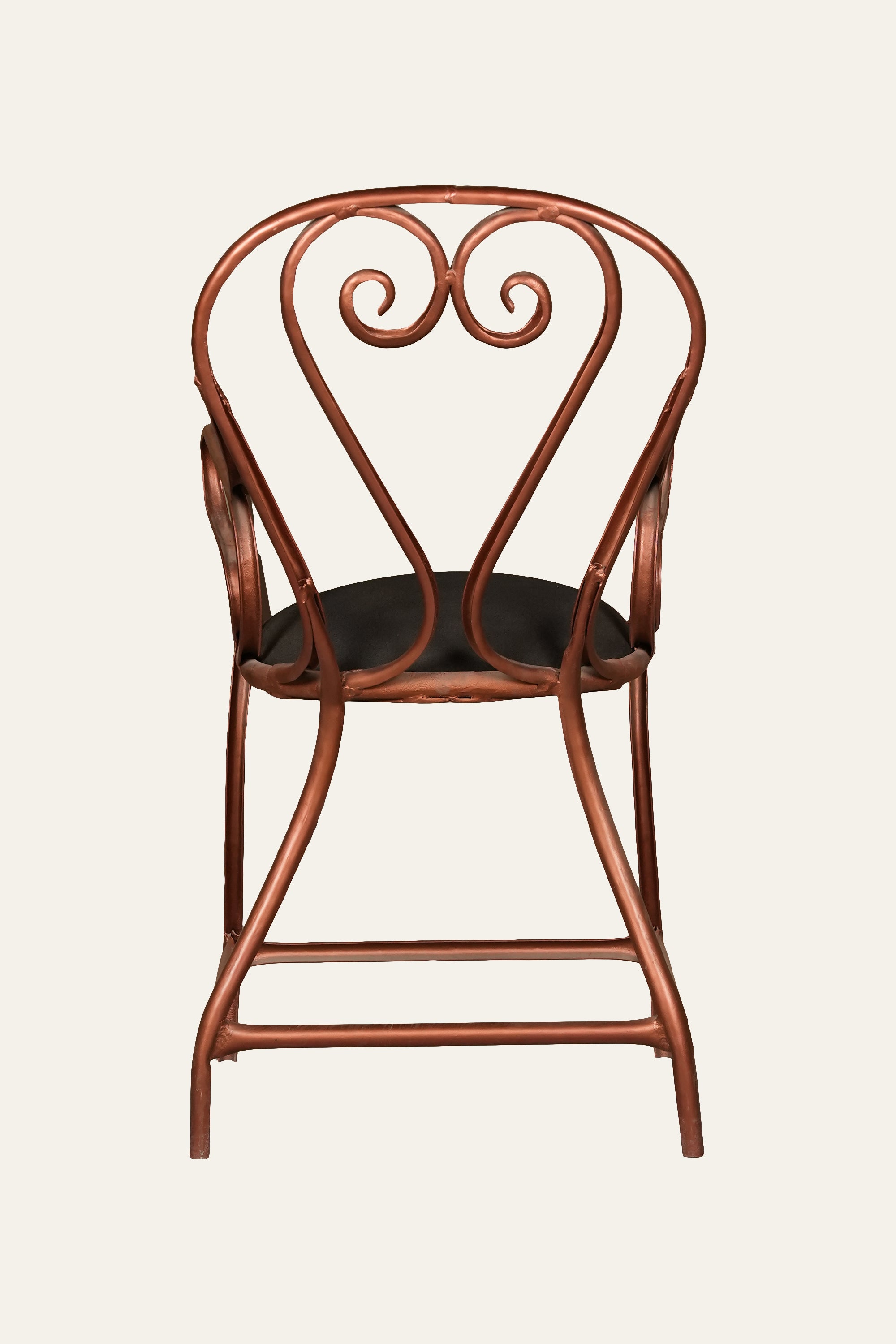 Terracotta Scrollwork Wrought Iron Arm Chair