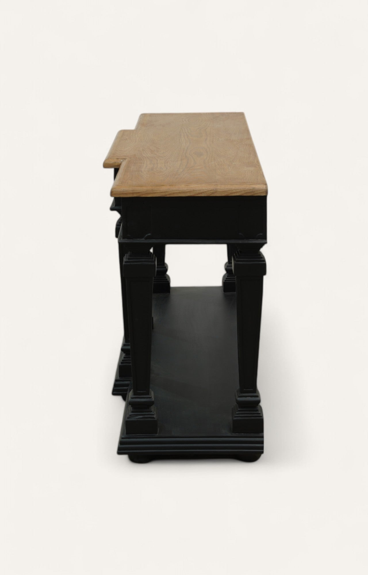 Classic Two-Tone Console Table with Brass Details