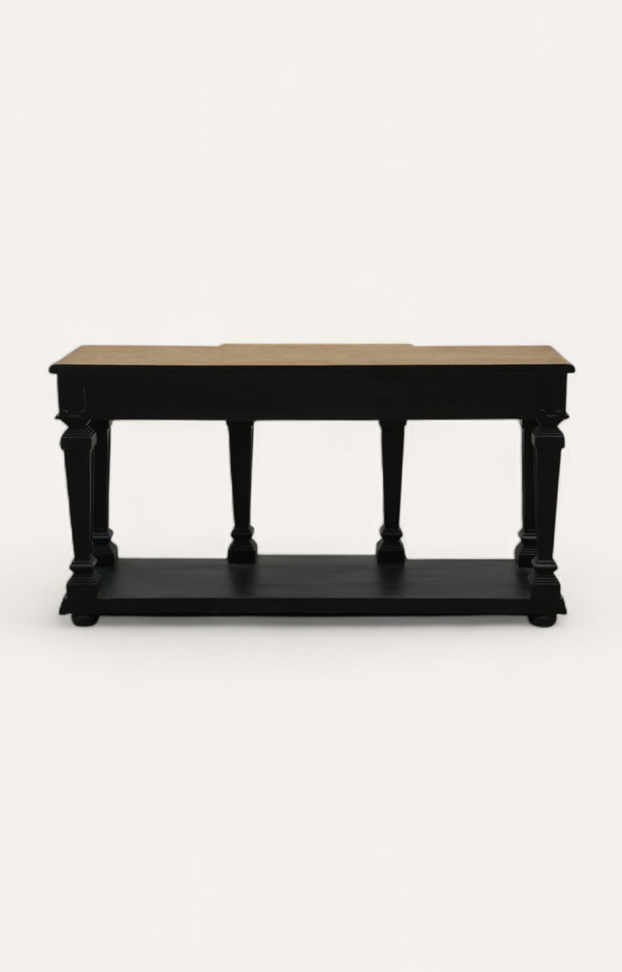 Classic Two-Tone Console Table with Brass Details