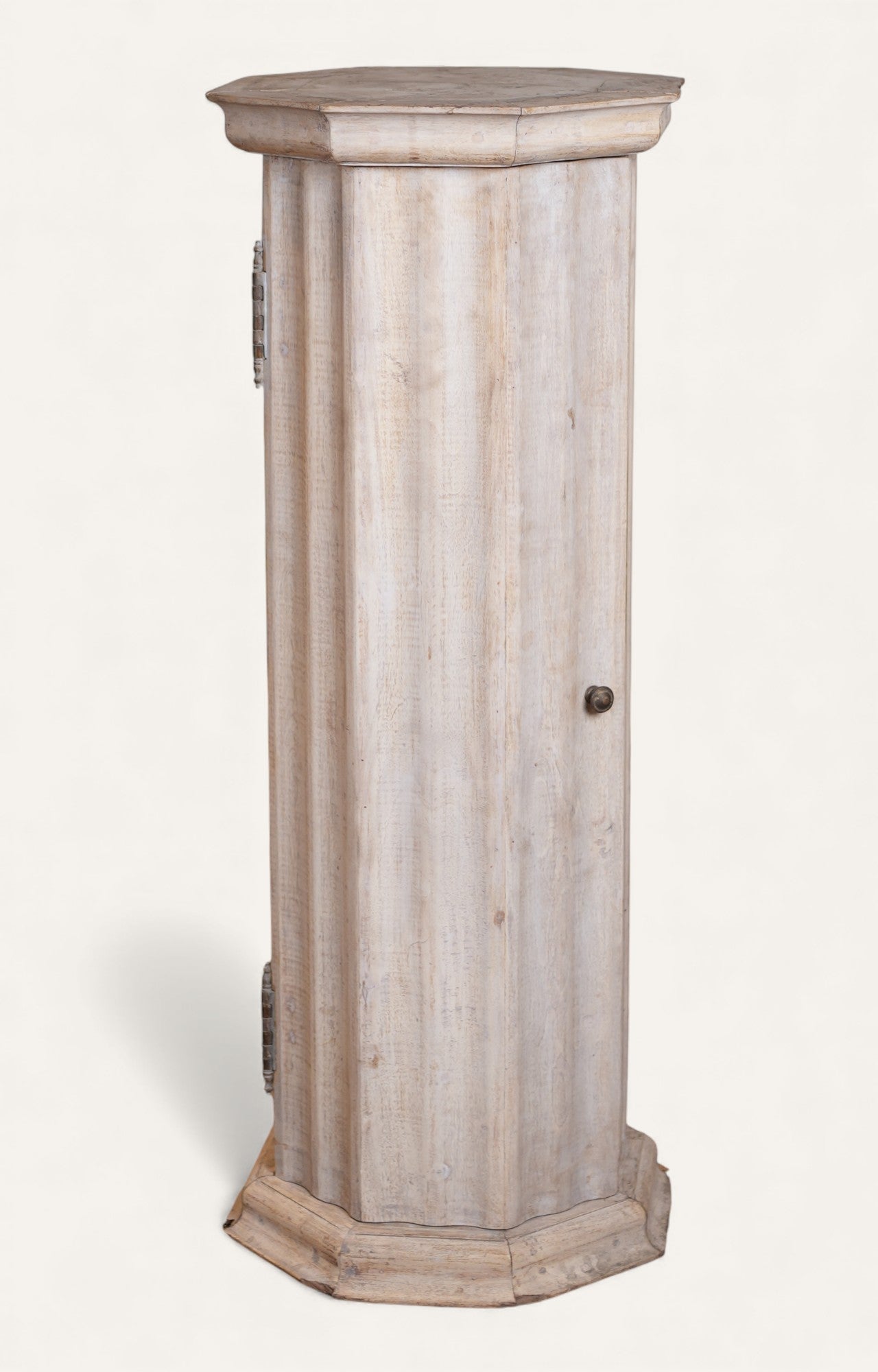 Wood Octagonal Stand With Storage