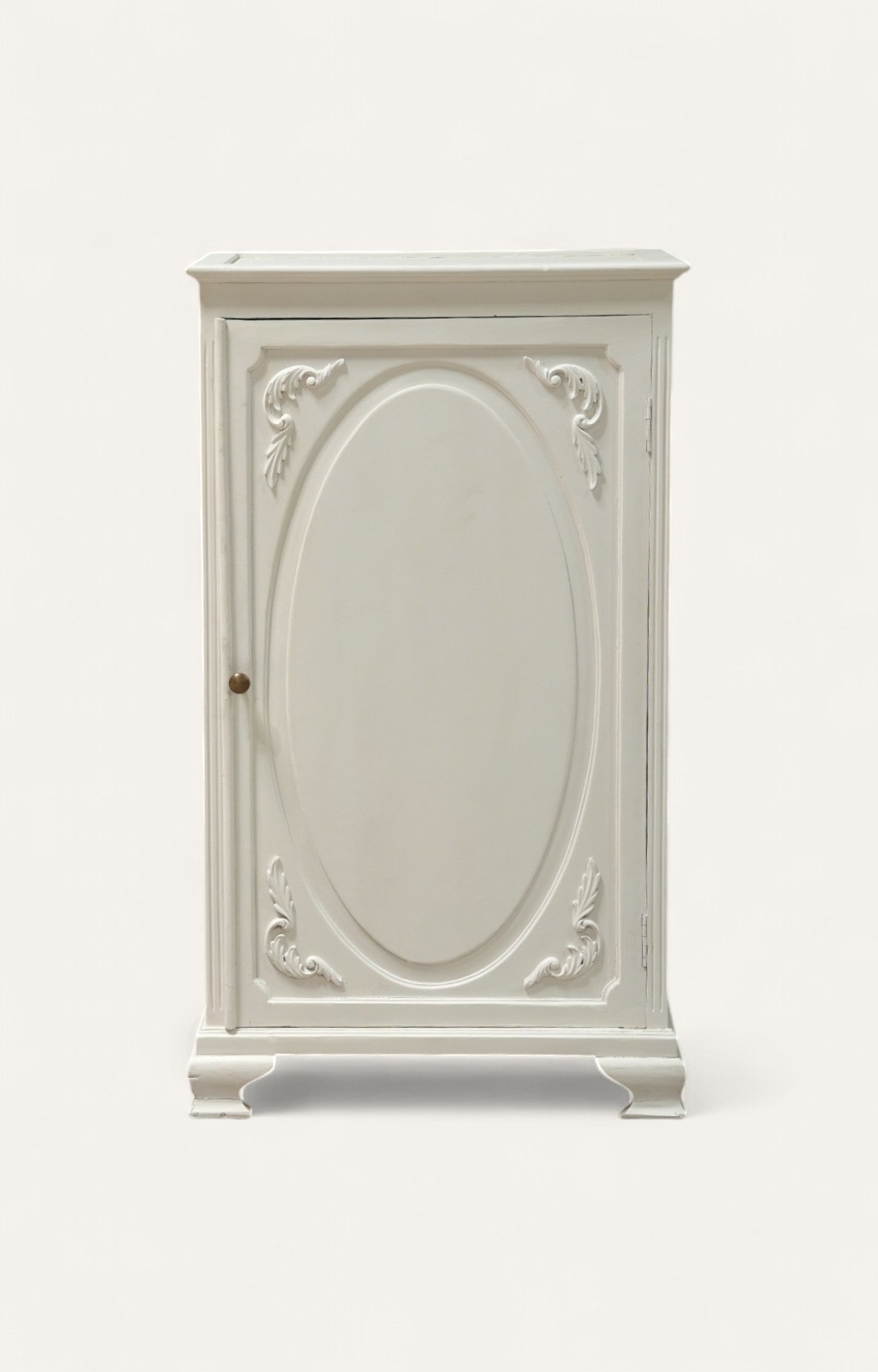 French-Style White Armoire in Wooden Cabinet