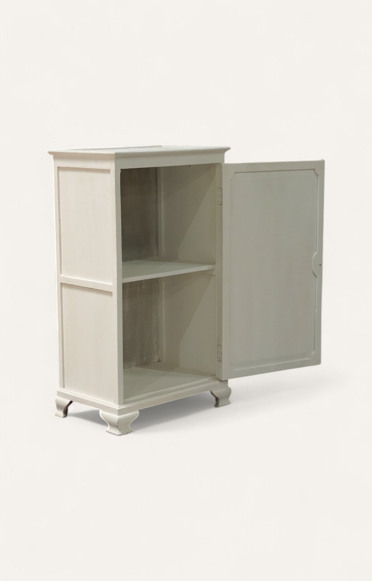 French-Style White Armoire in Wooden Cabinet