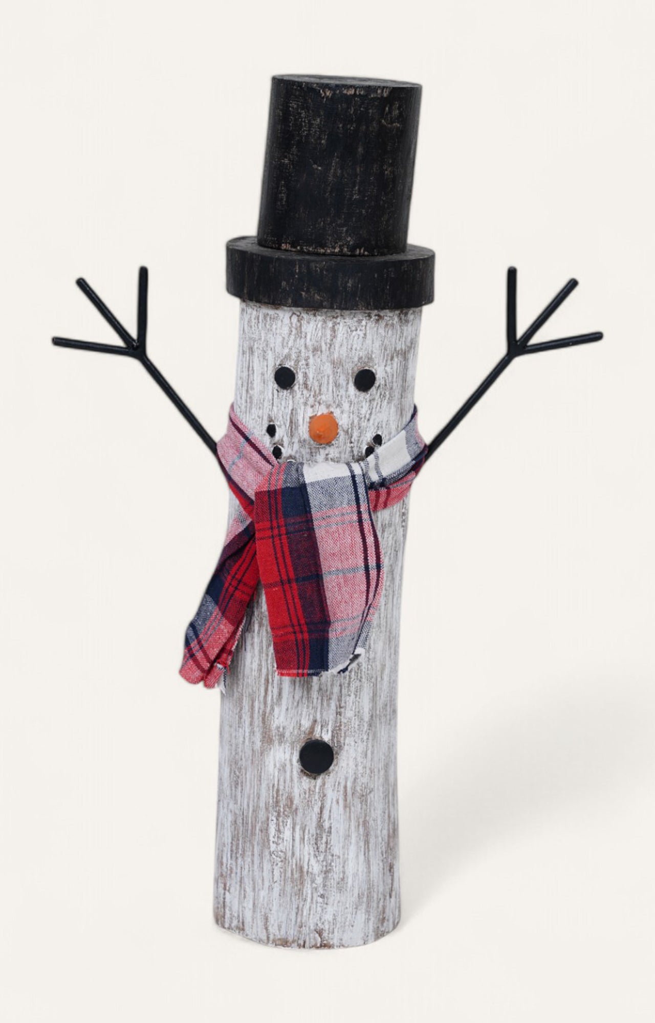 Jolly Log Snowman Decor