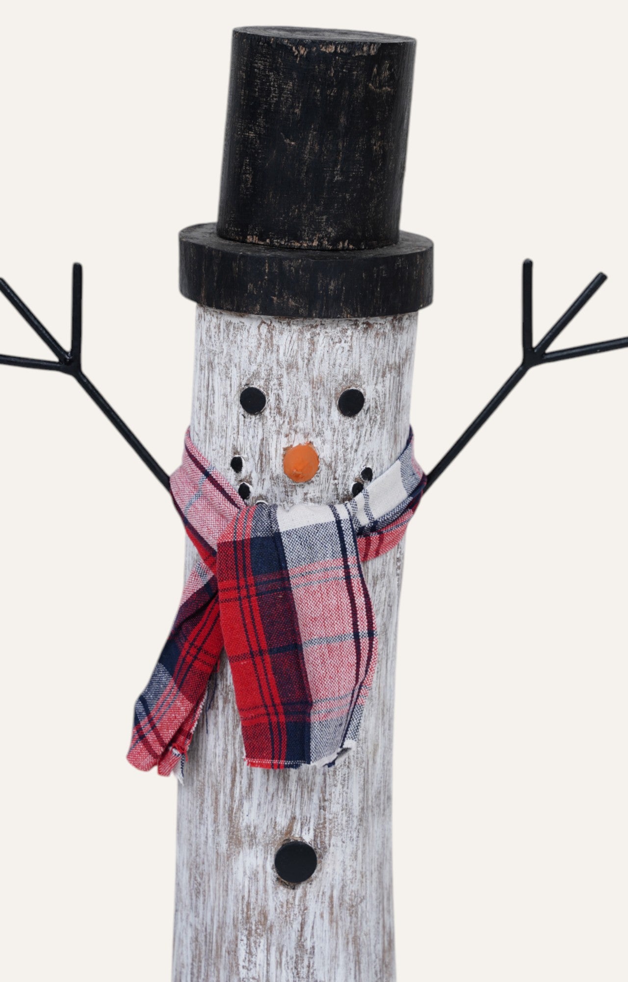 Jolly Log Snowman Decor