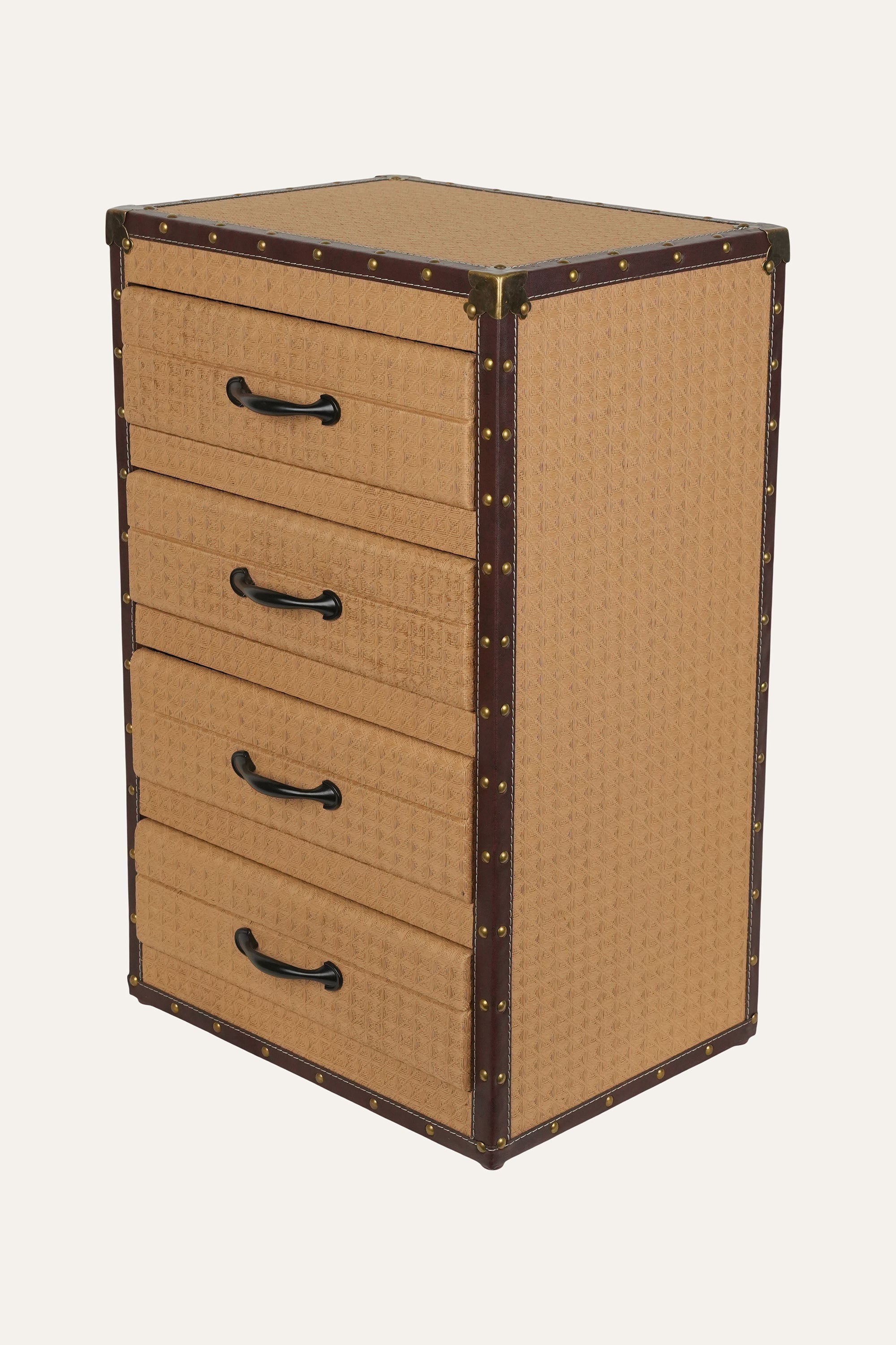 Vintage Trunk Style 4-Drawer Box