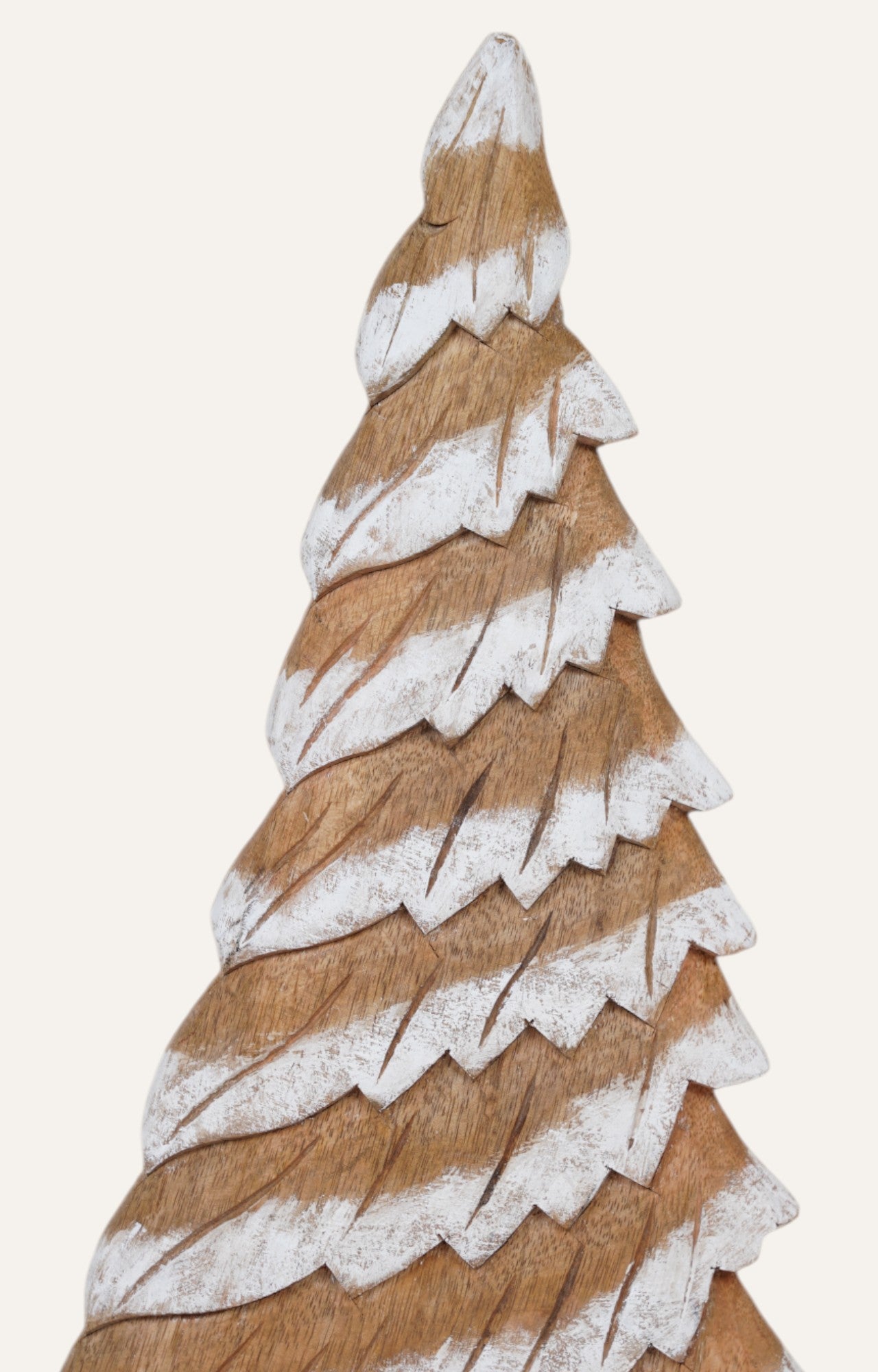Snowy Wooden Christmas Tree Decoration