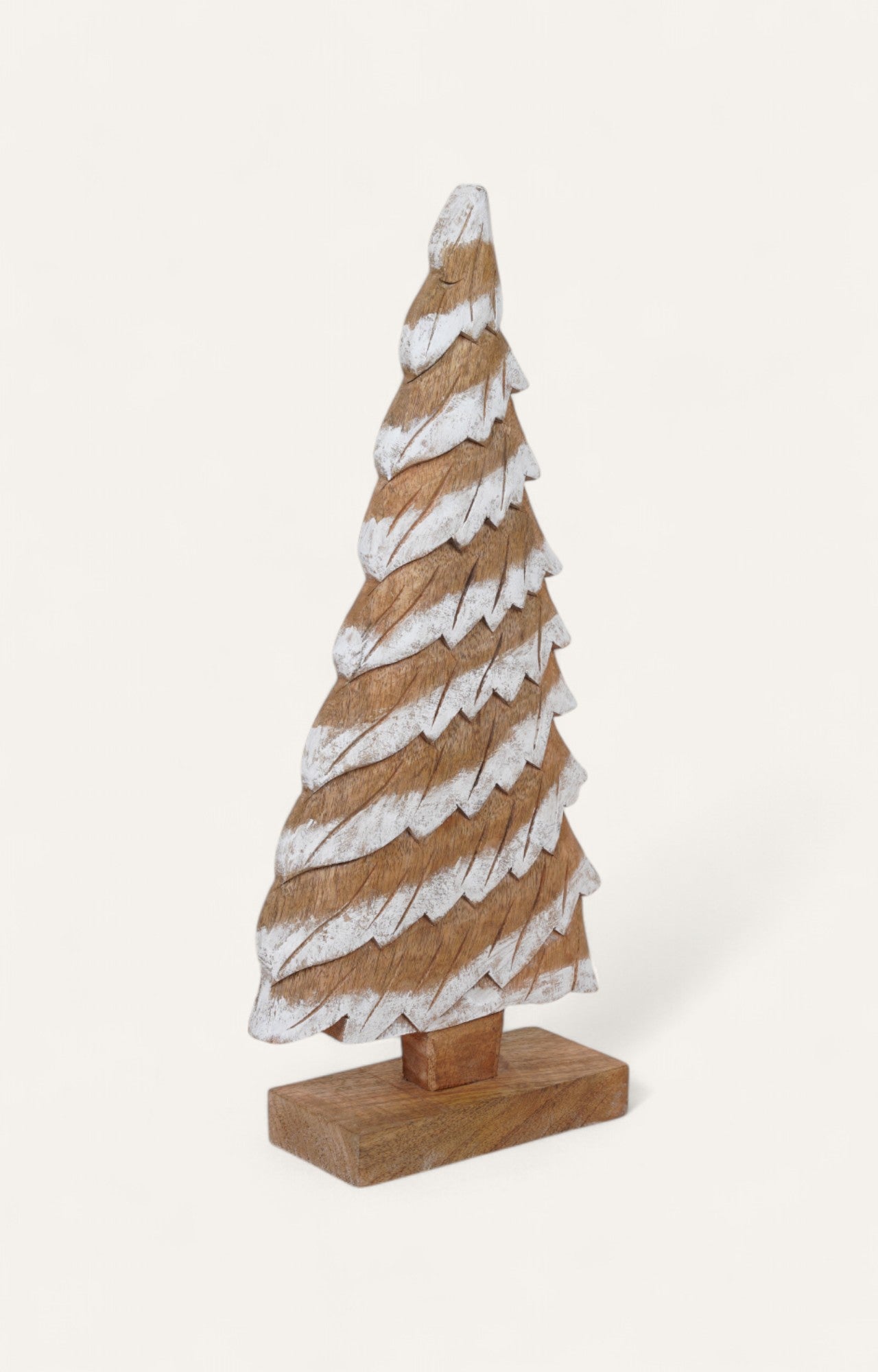 Snowy Wooden Christmas Tree Decoration