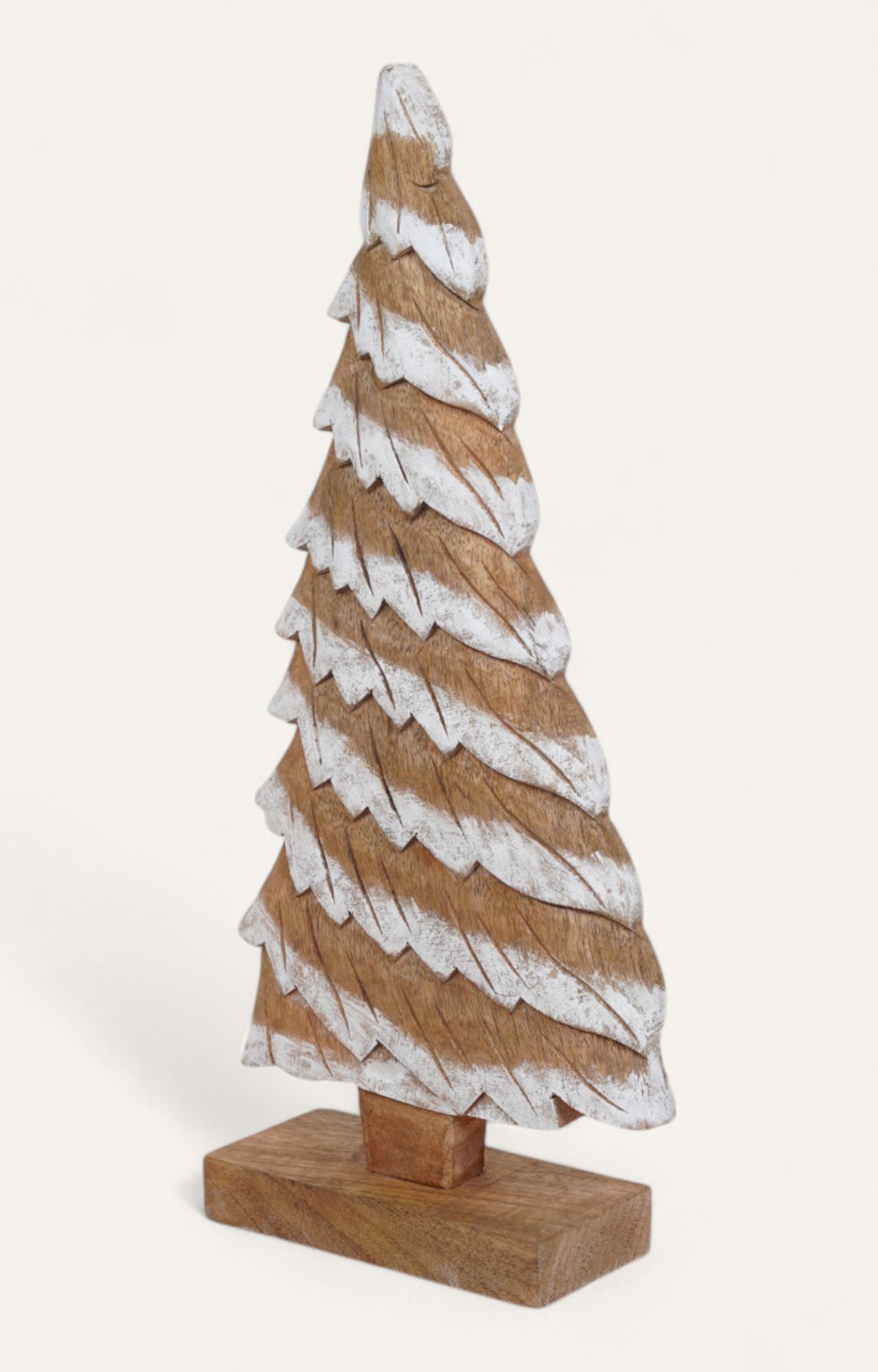 Snowy Wooden Christmas Tree Decoration