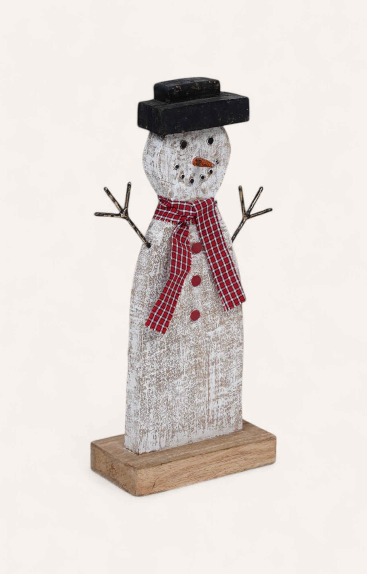 Chionios Wooden Snowman Christmas Decoration Pair