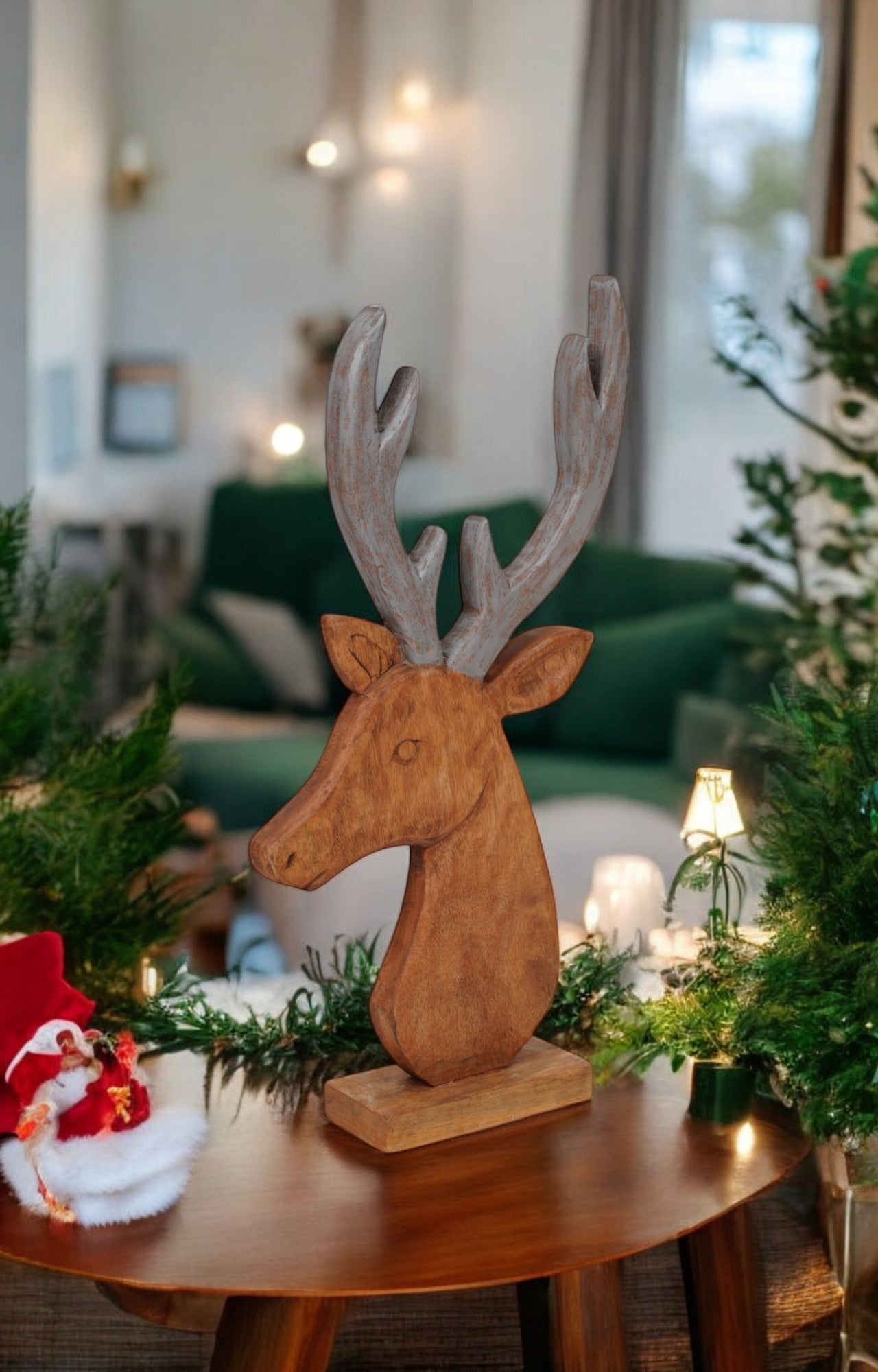 Dasher's Dash - Wooden Reindeer Head Christmas Decoration
