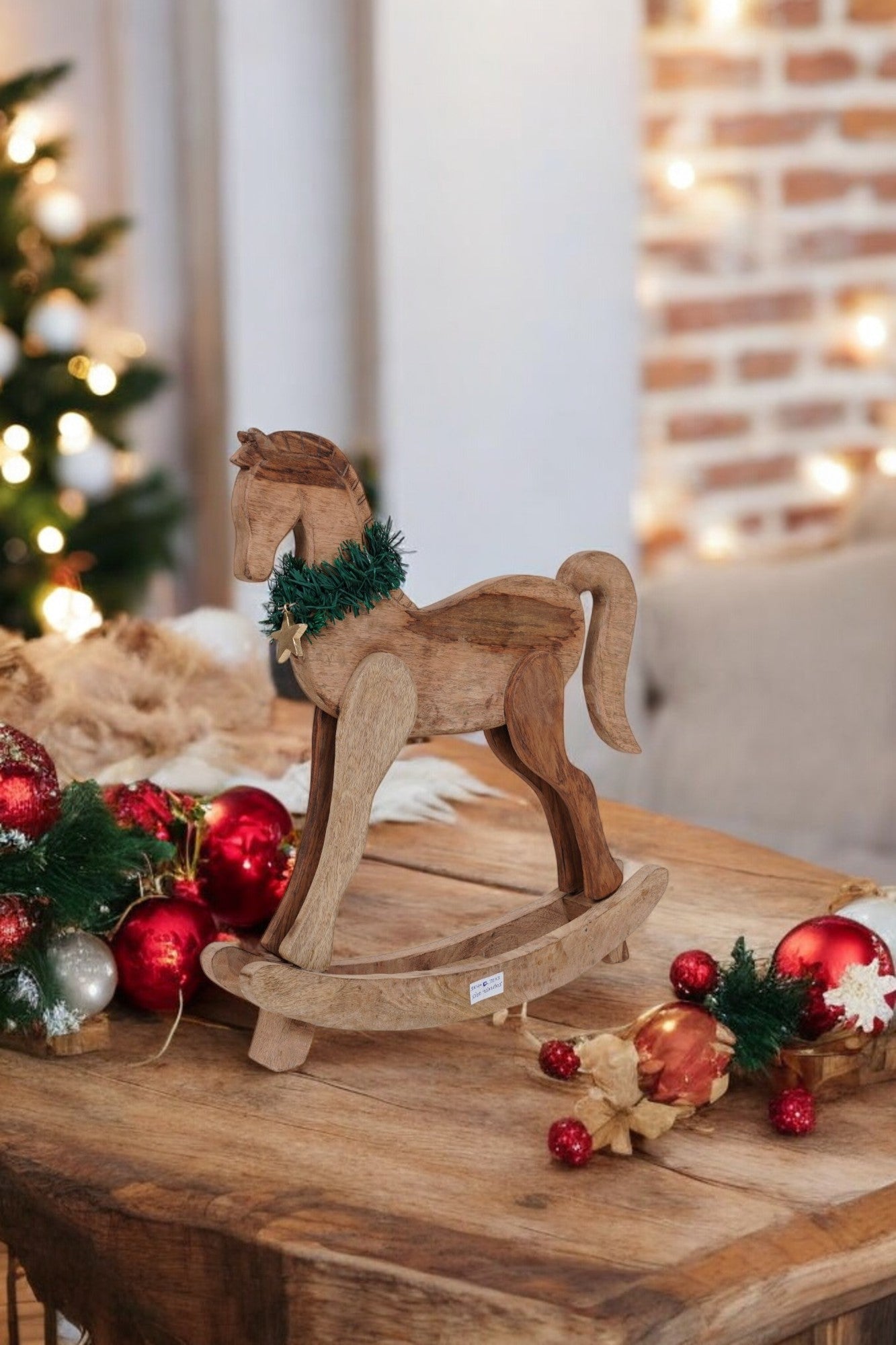 Khristougenna Christmas Rocking Horse: A Festive Woodland