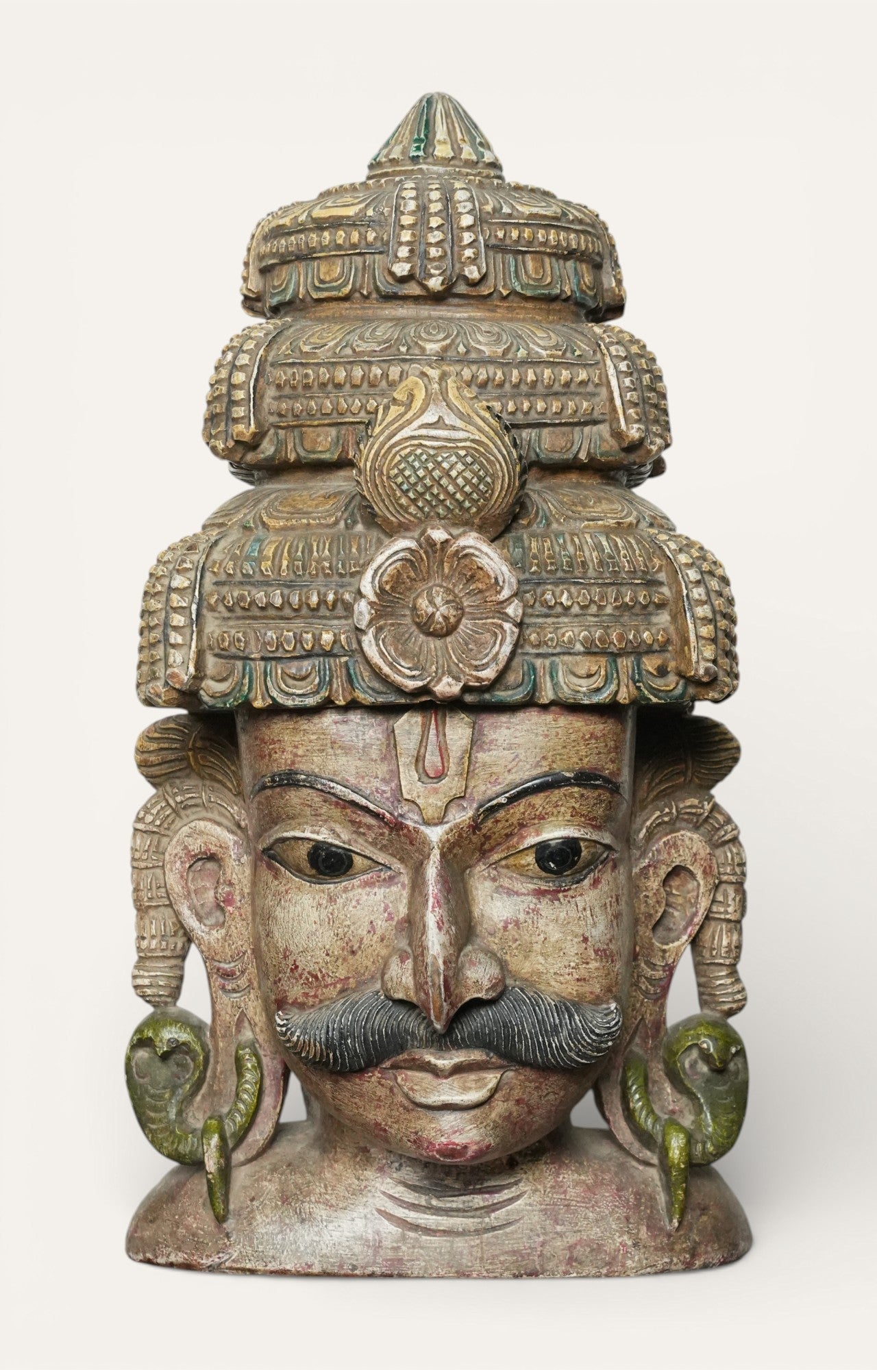 Handcrafted Temple-Style Wooden Mirror Frame