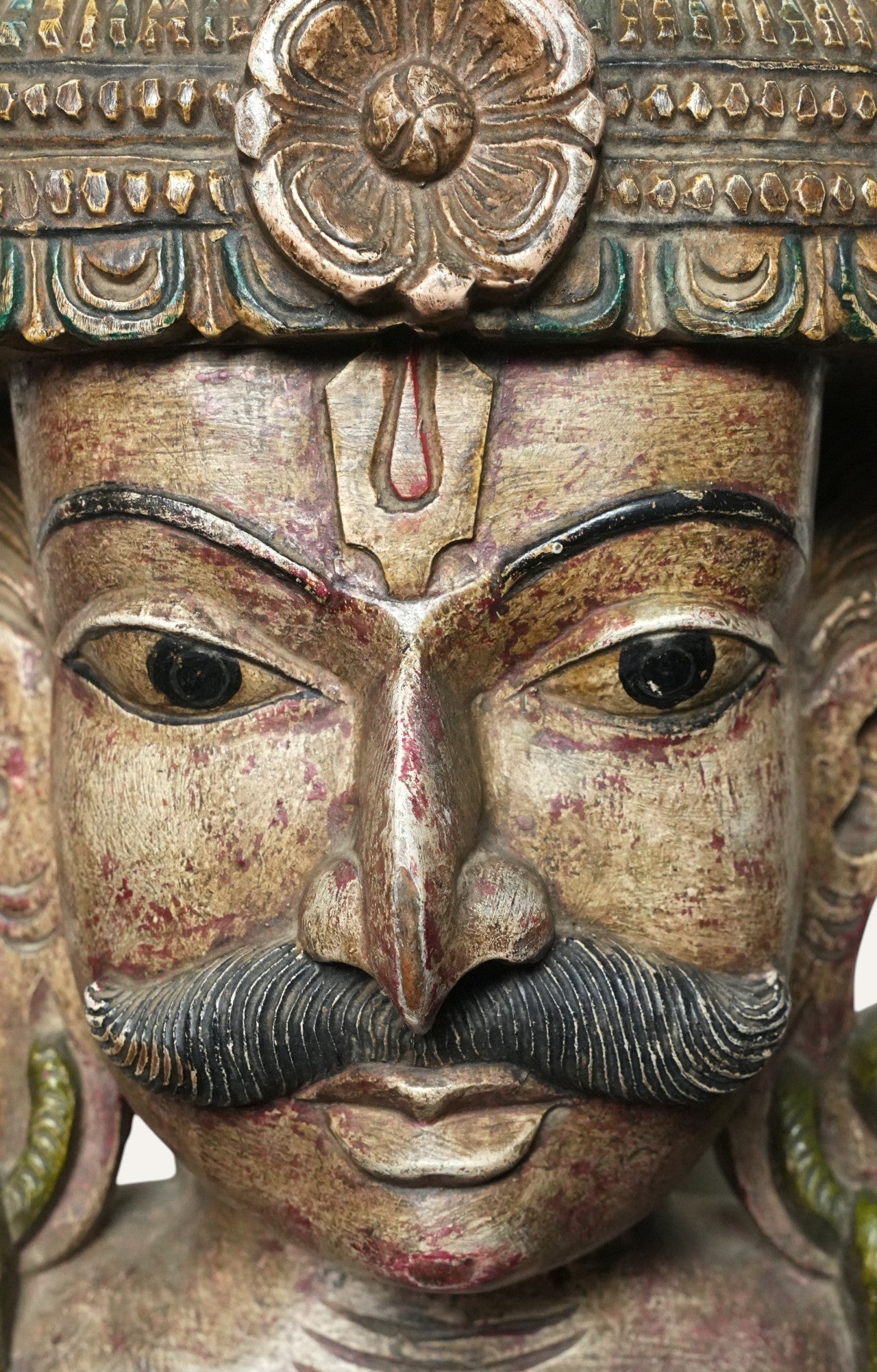 Handcrafted Temple-Style Wooden Mirror Frame