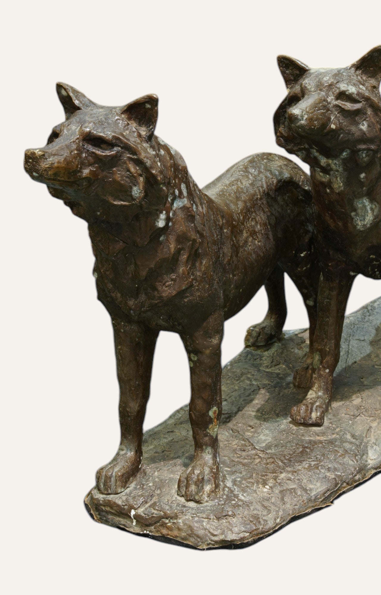 Pair of Shepherd Dogs Brass Sculpture Home Décor