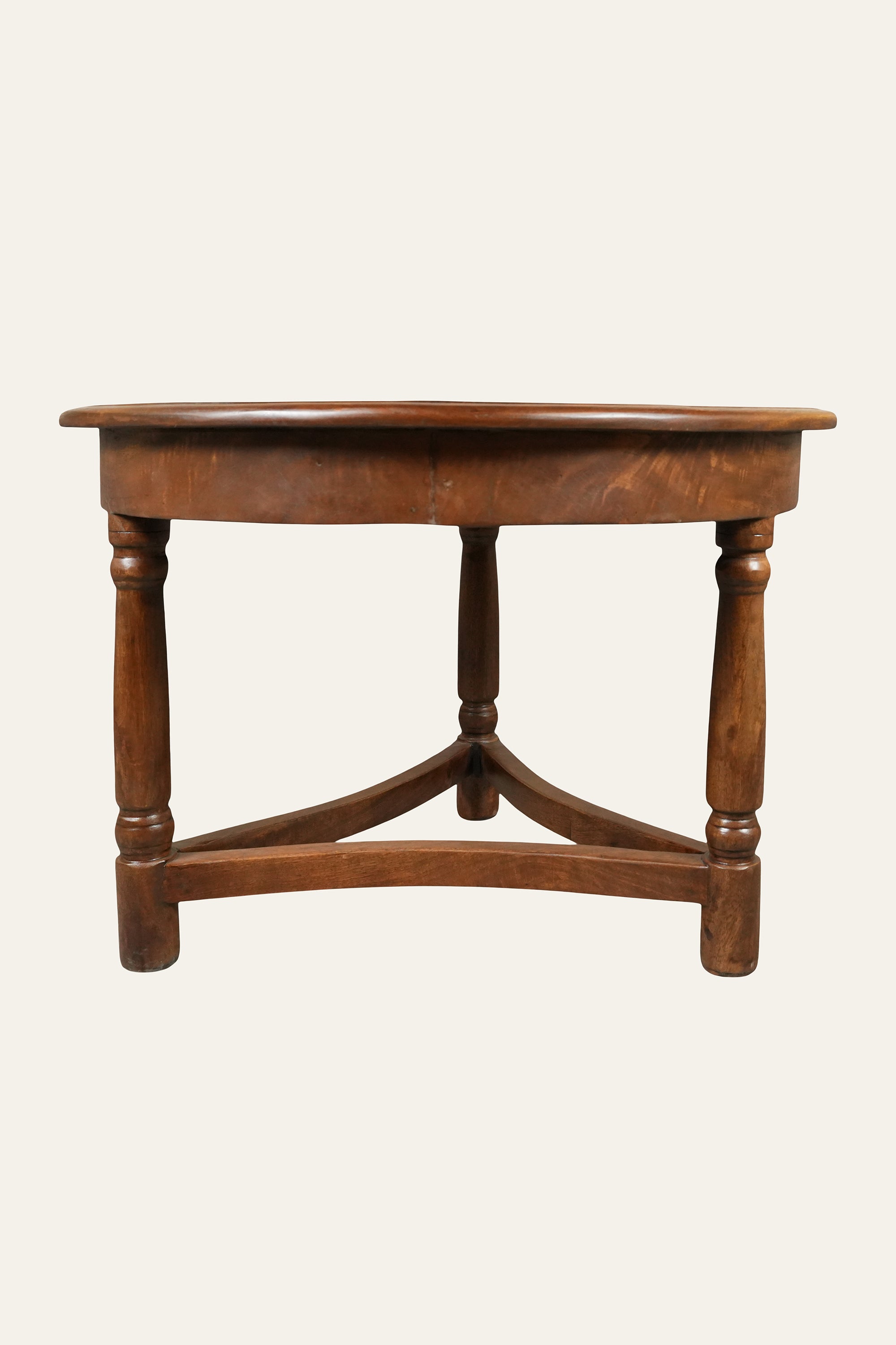 Round Wooden Cross Base Side Table