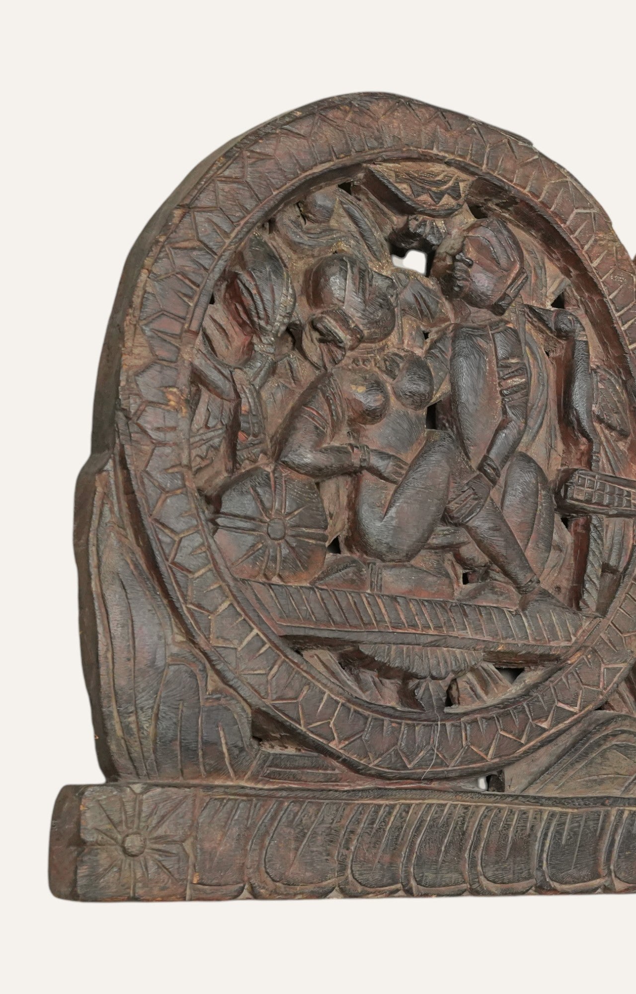 Hand-Carved Tribal Wooden Panel