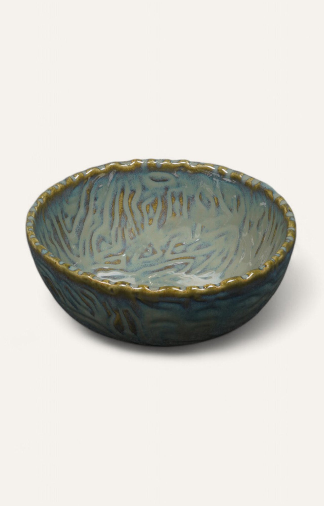 Ripple-Edged Ceramic Bowl (Large)
