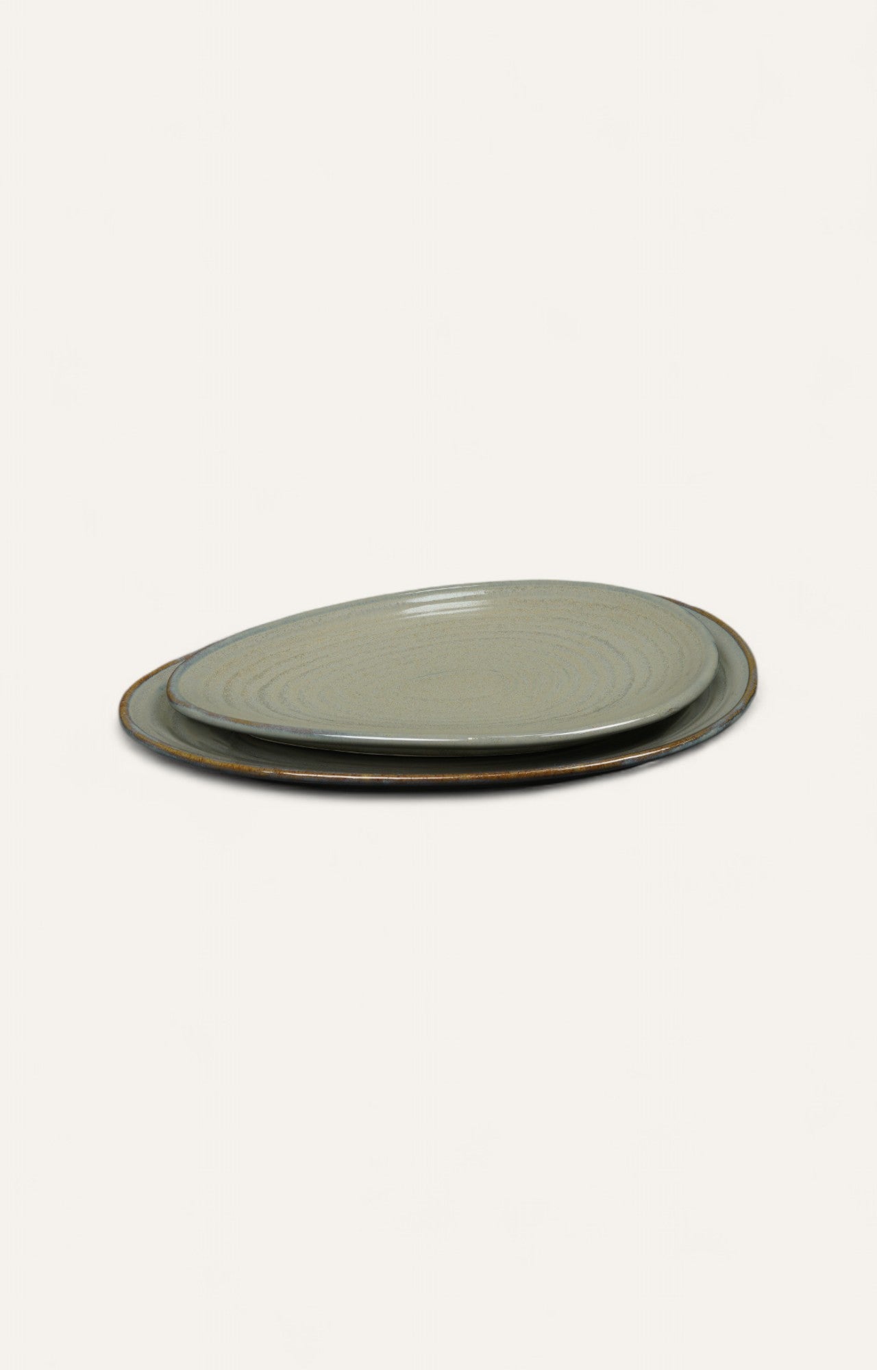 Small Egg-Shaped Ceramic Platter