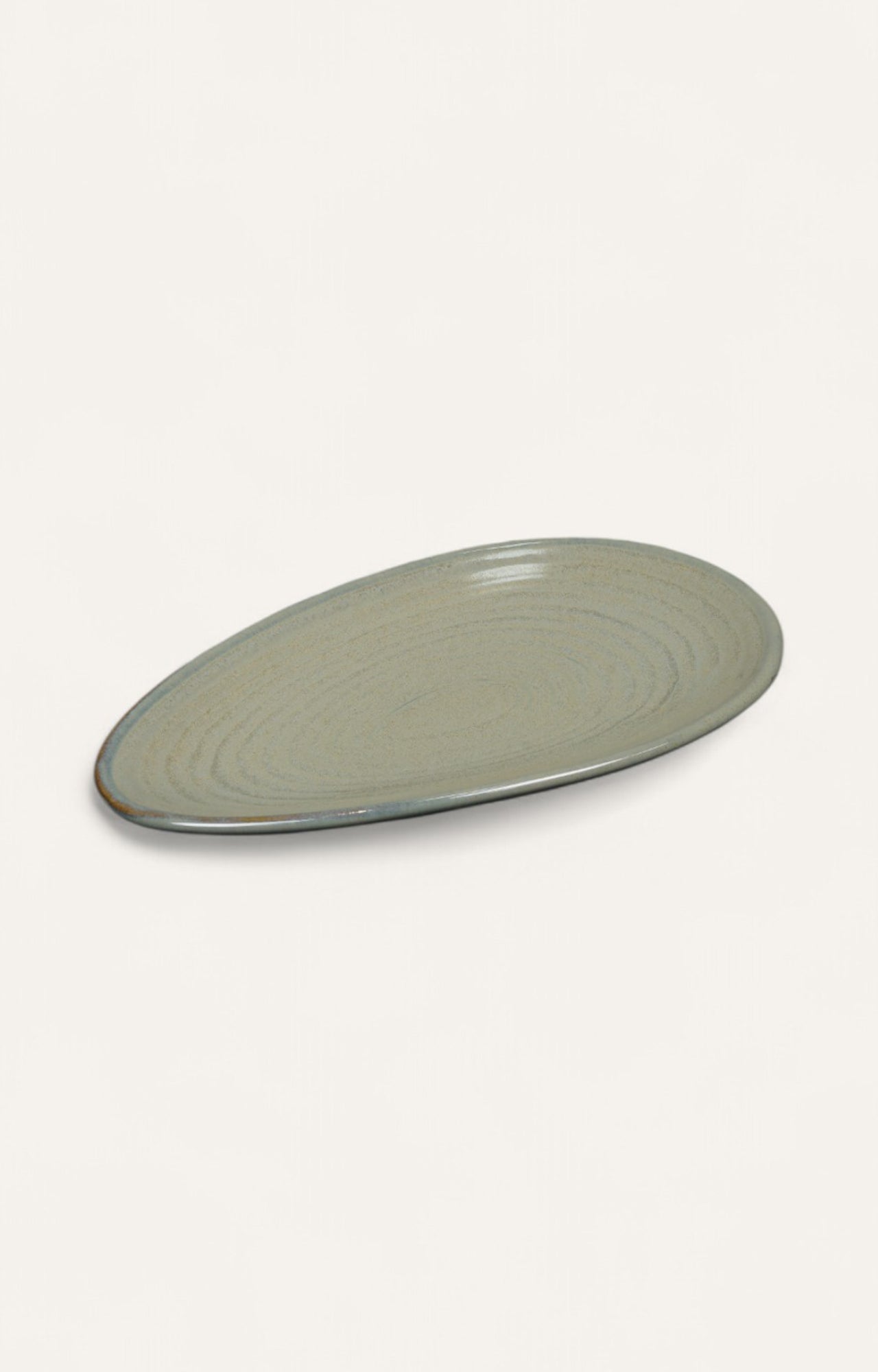 Small Egg-Shaped Ceramic Platter