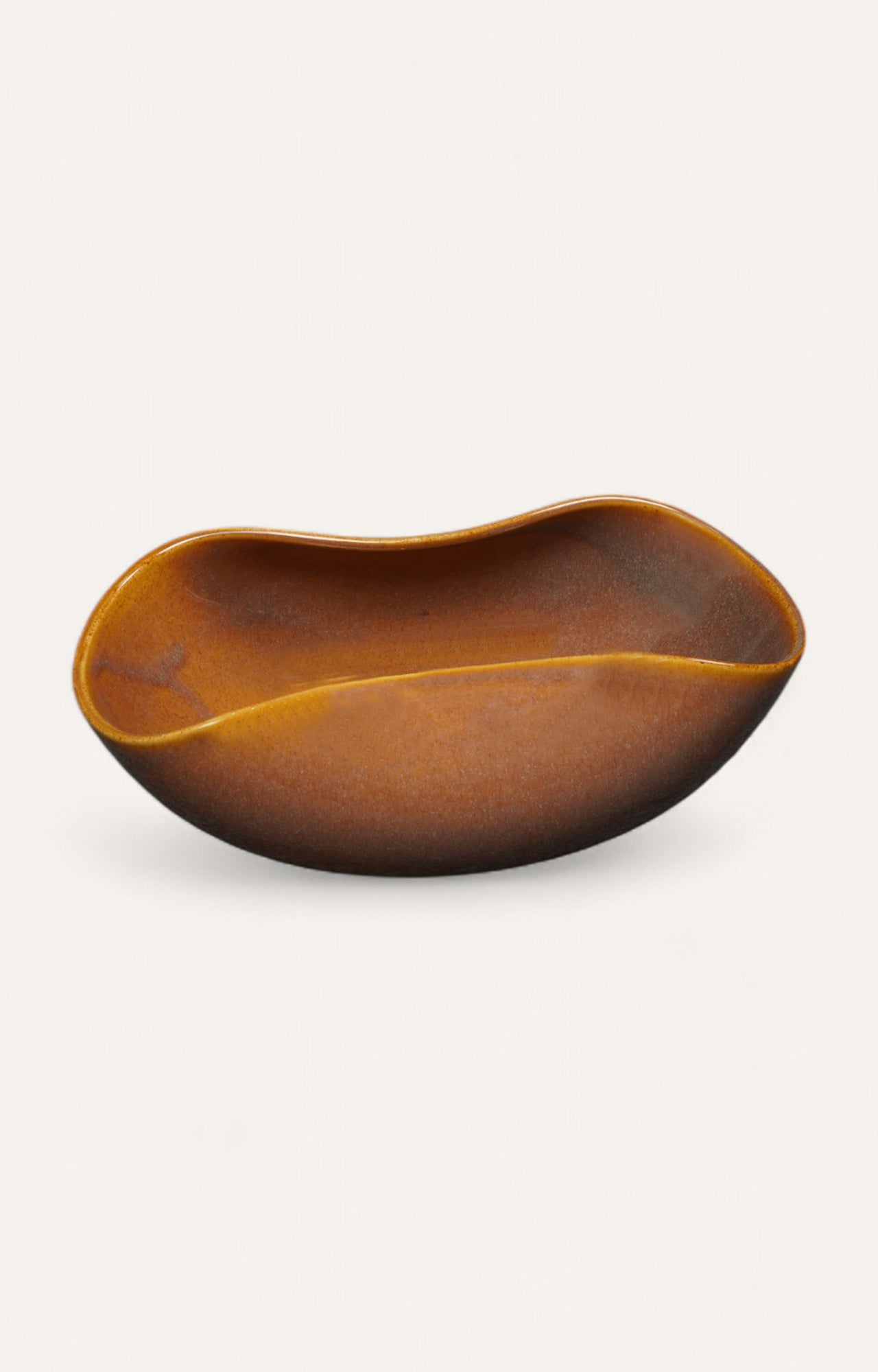 Shell Shape Orange Glazed Ceramic Bowl