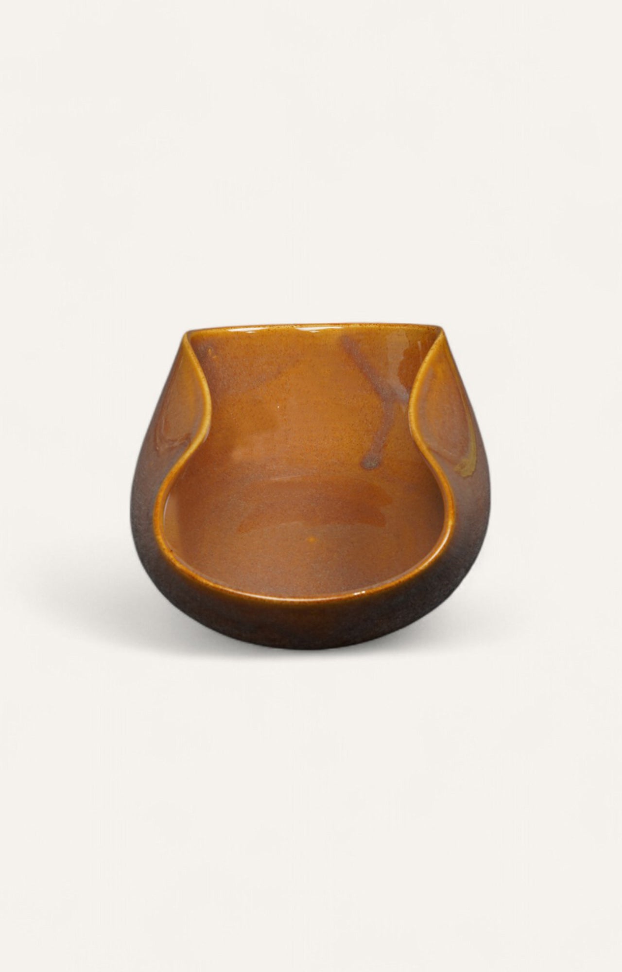 Shell Shape Orange Glazed Ceramic Bowl