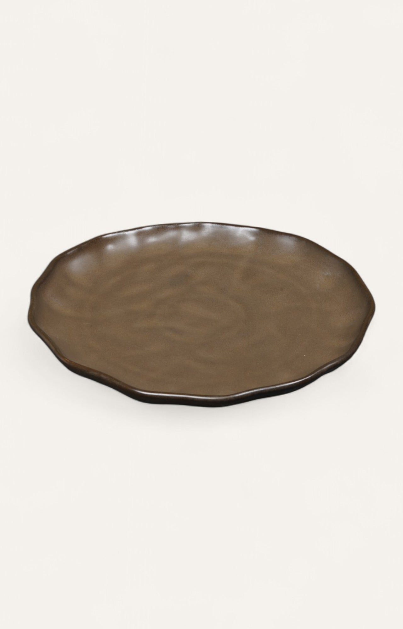 Sand Brown Ripple-Edge Plate