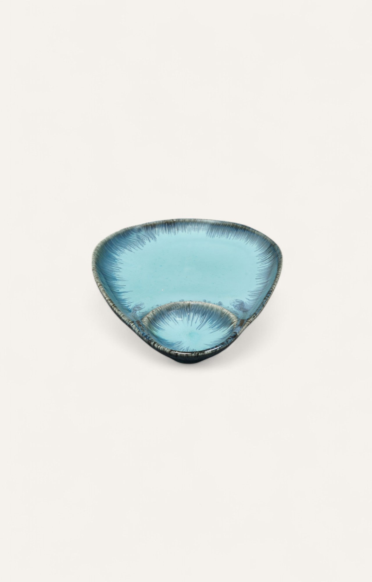 Fish Shaped Chip & Dip Ceramic Platter