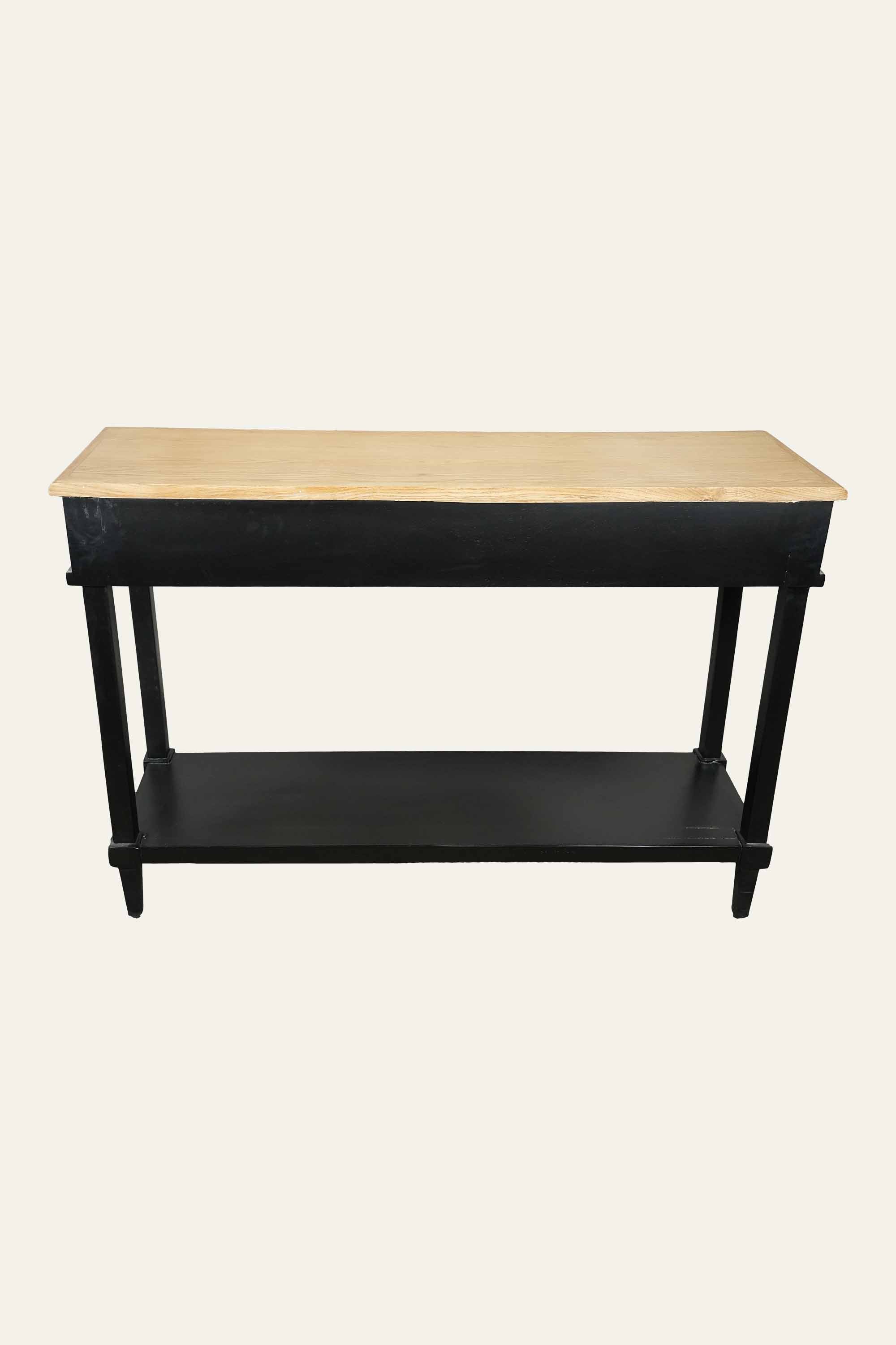 Dual Toned Console Table with Storage Shelf and Drawers